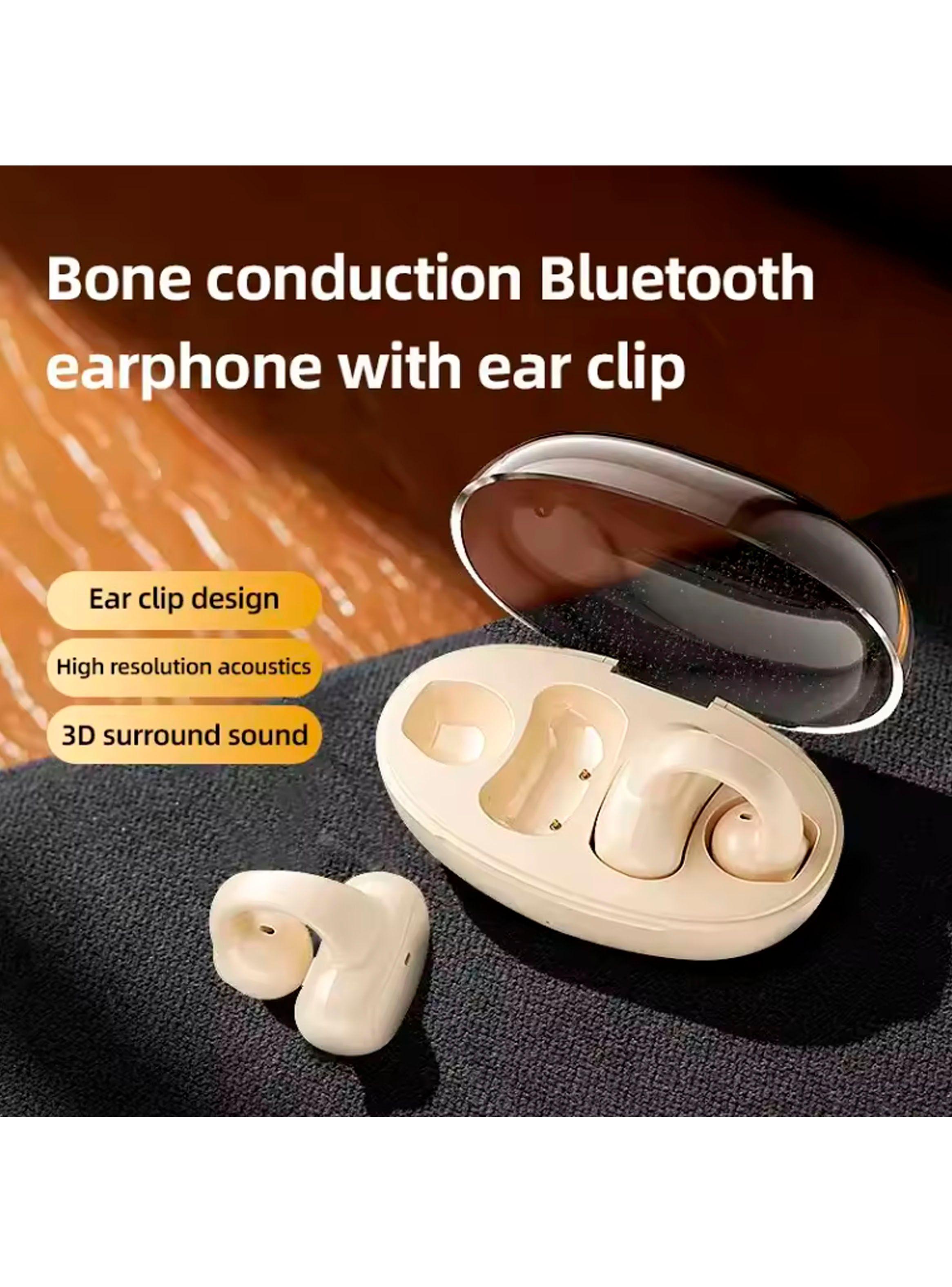 Audifonos Inalámbrico Bluetooth Deportivo Clip Oreja Blanco-2