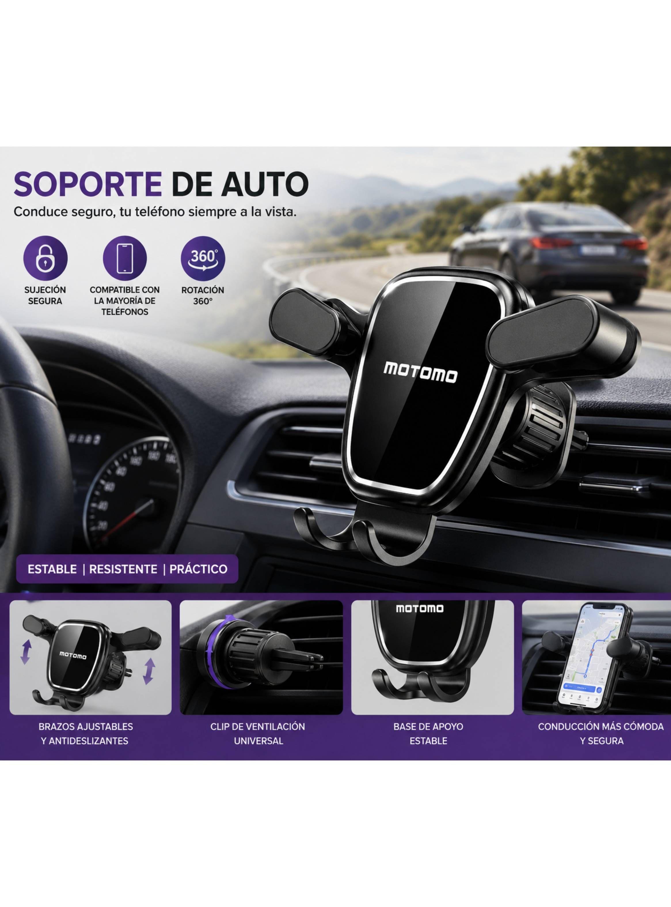 Soporte Para Auto Triple Abrazadera Sujetador Salida De Aire-4