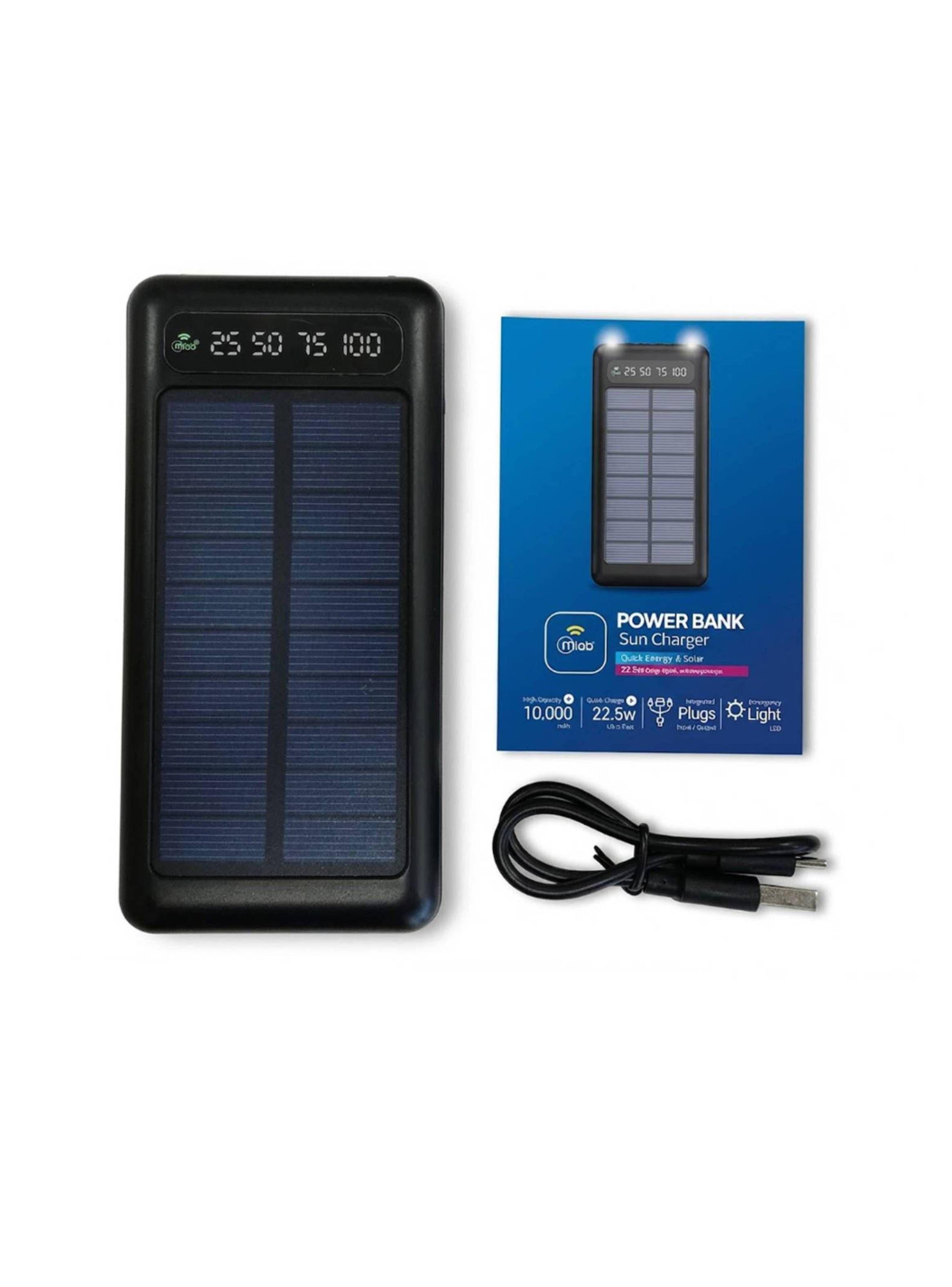 Cargador Portátil Powerbank Solar 10000 mah Carga Rapido Led-6