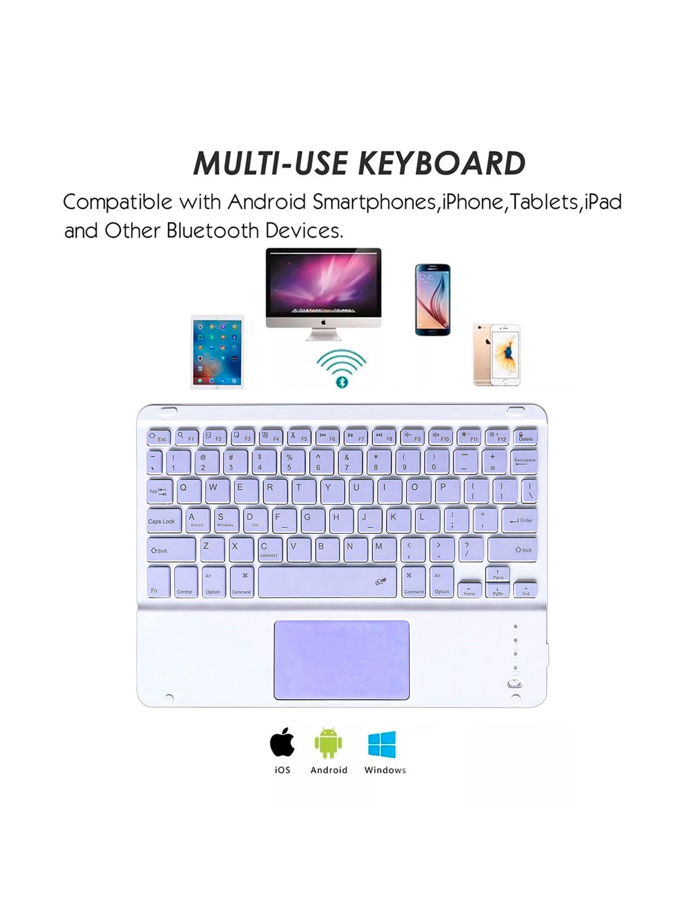 Teclado Inalambrico Bluetooth Touchpad Español Recargable-3