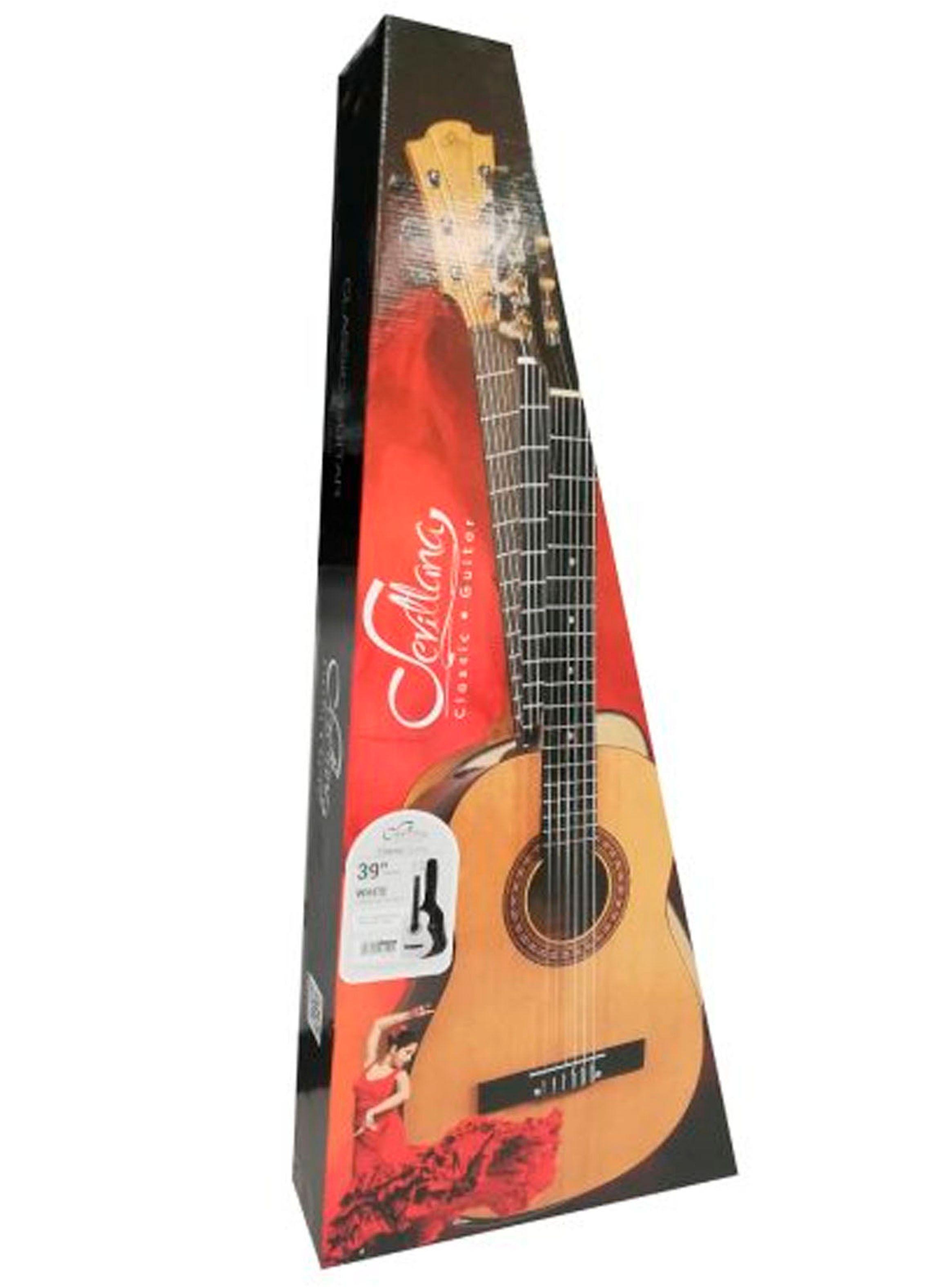 Guitarra Clasica Funda 39 Pulgadas Sevillana Rojo-3