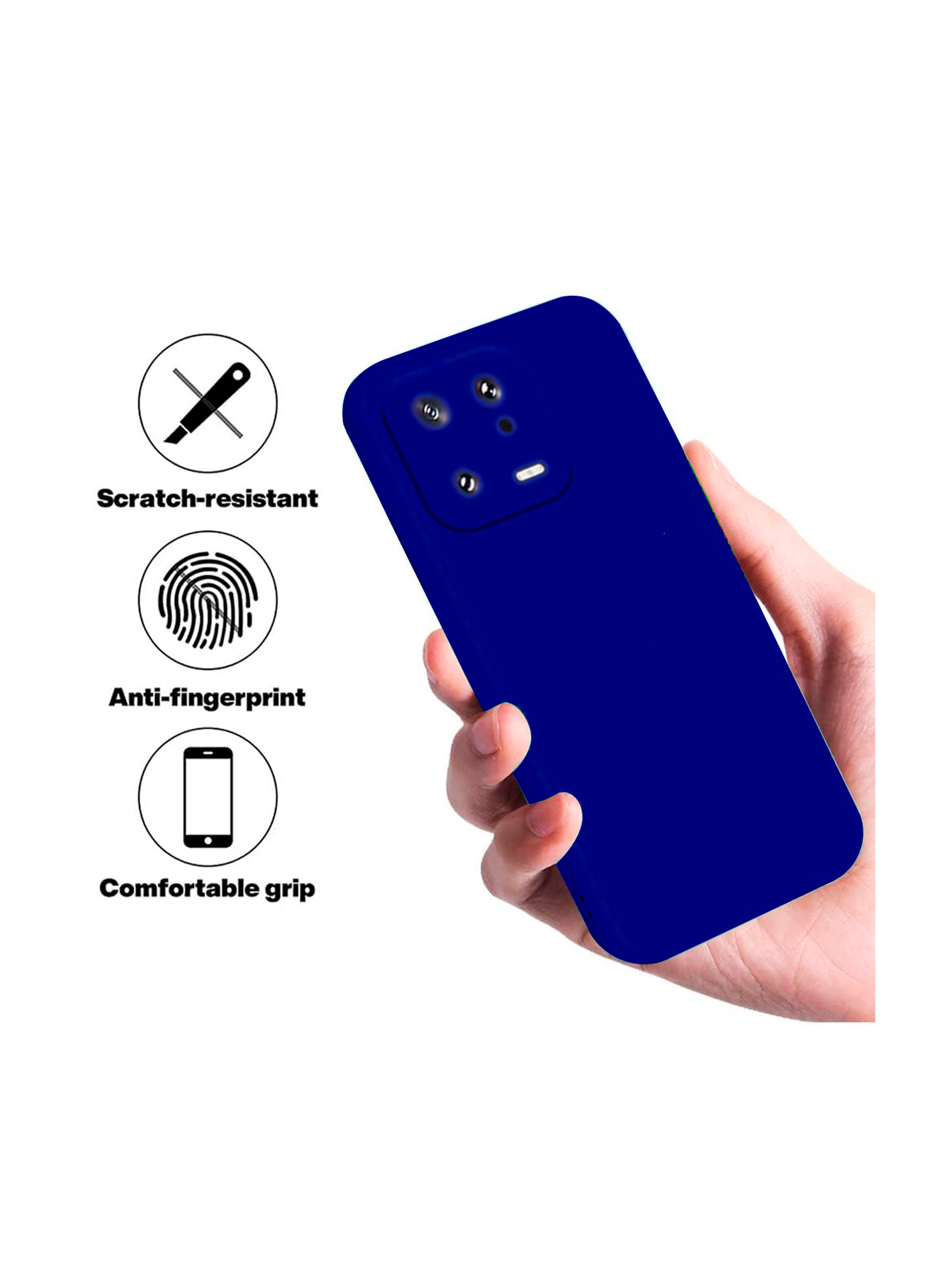 Carcasa Funda Para Xiaomi 13 Goma Azul-3