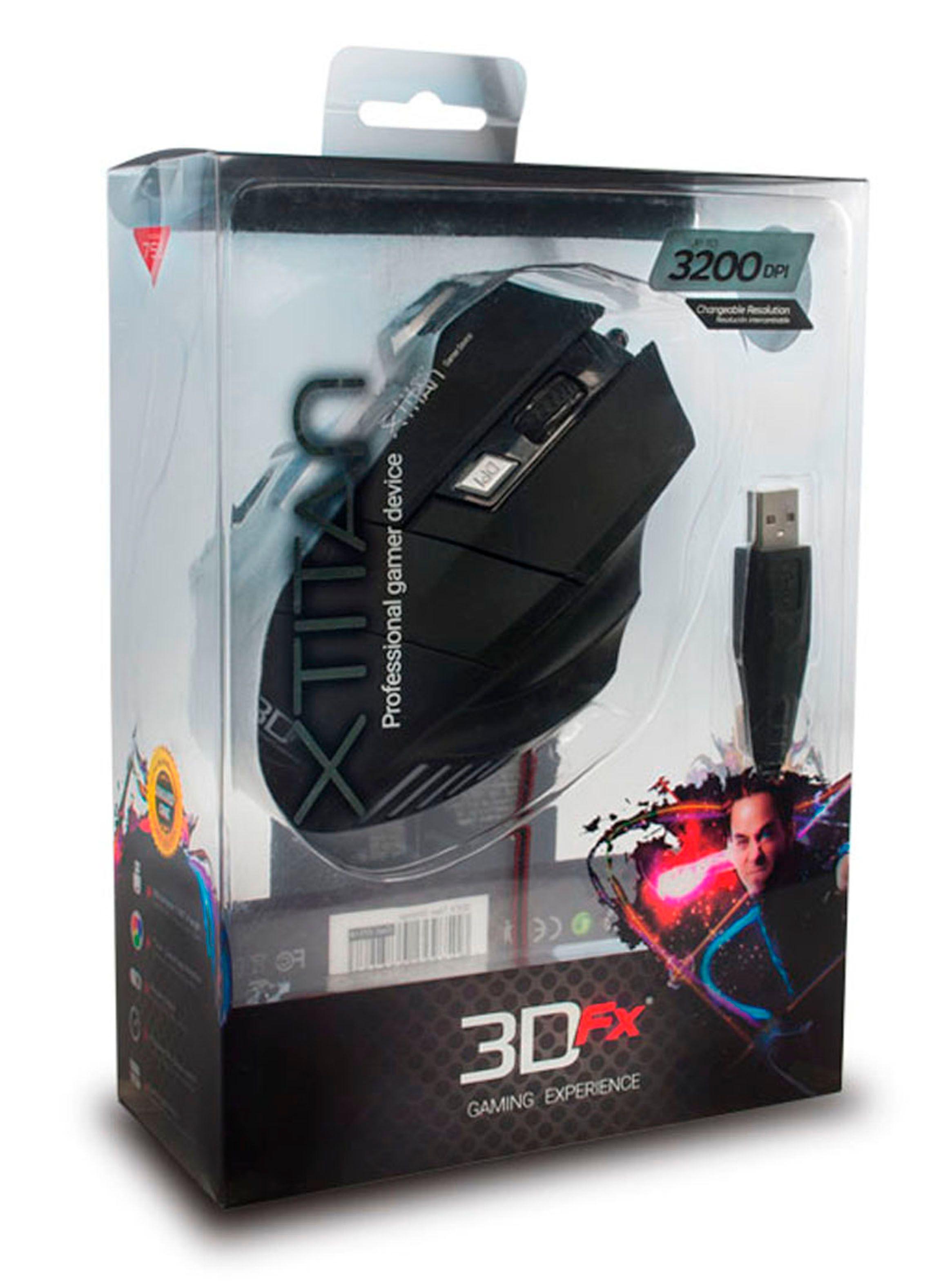 Mouse Gamer 3DFX Xtitan 3200 DPI 07518 Negro-2