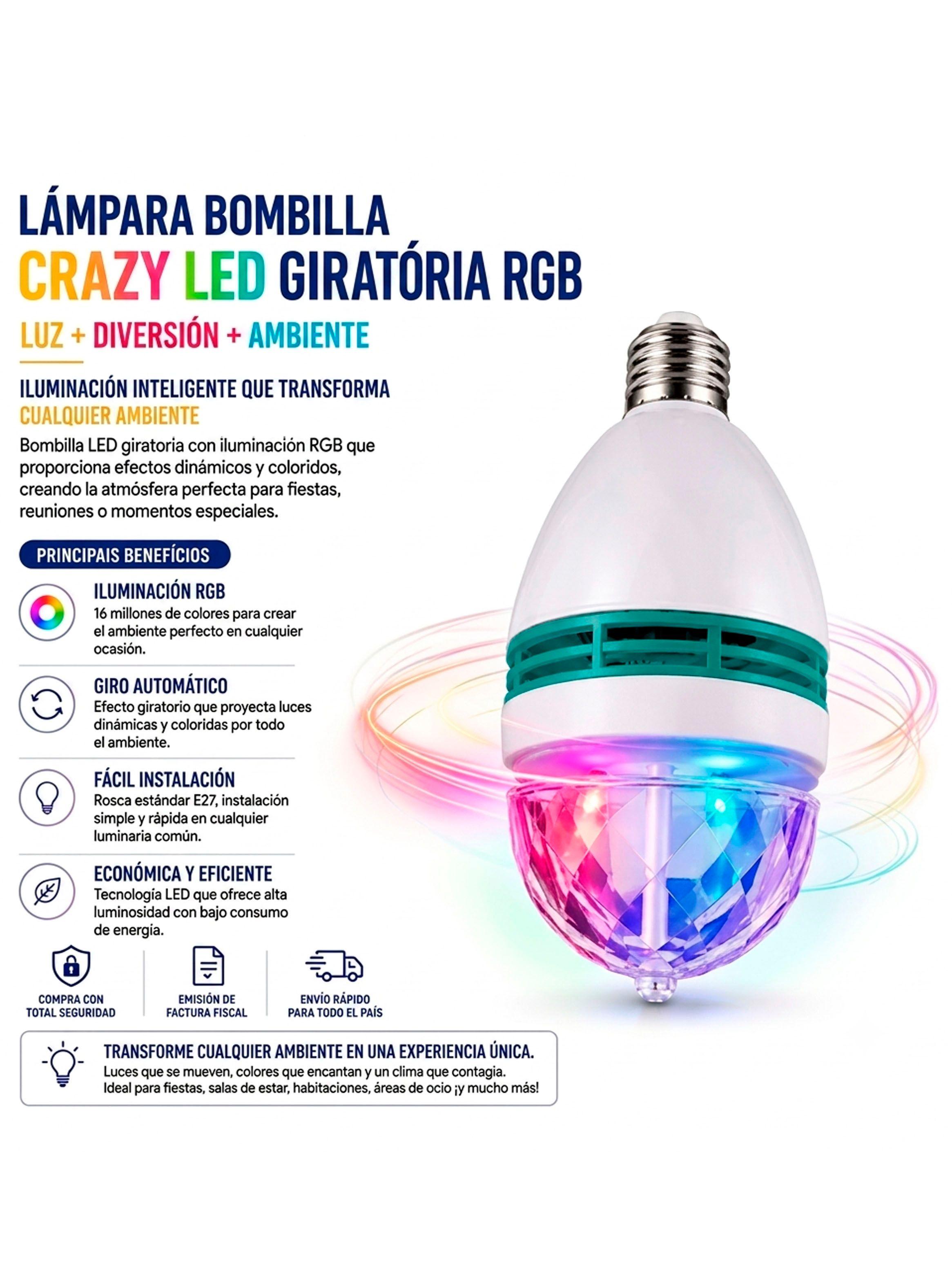Esfera De Luz RGB Pequena Para Fiestas Conexión Soquete E27-3