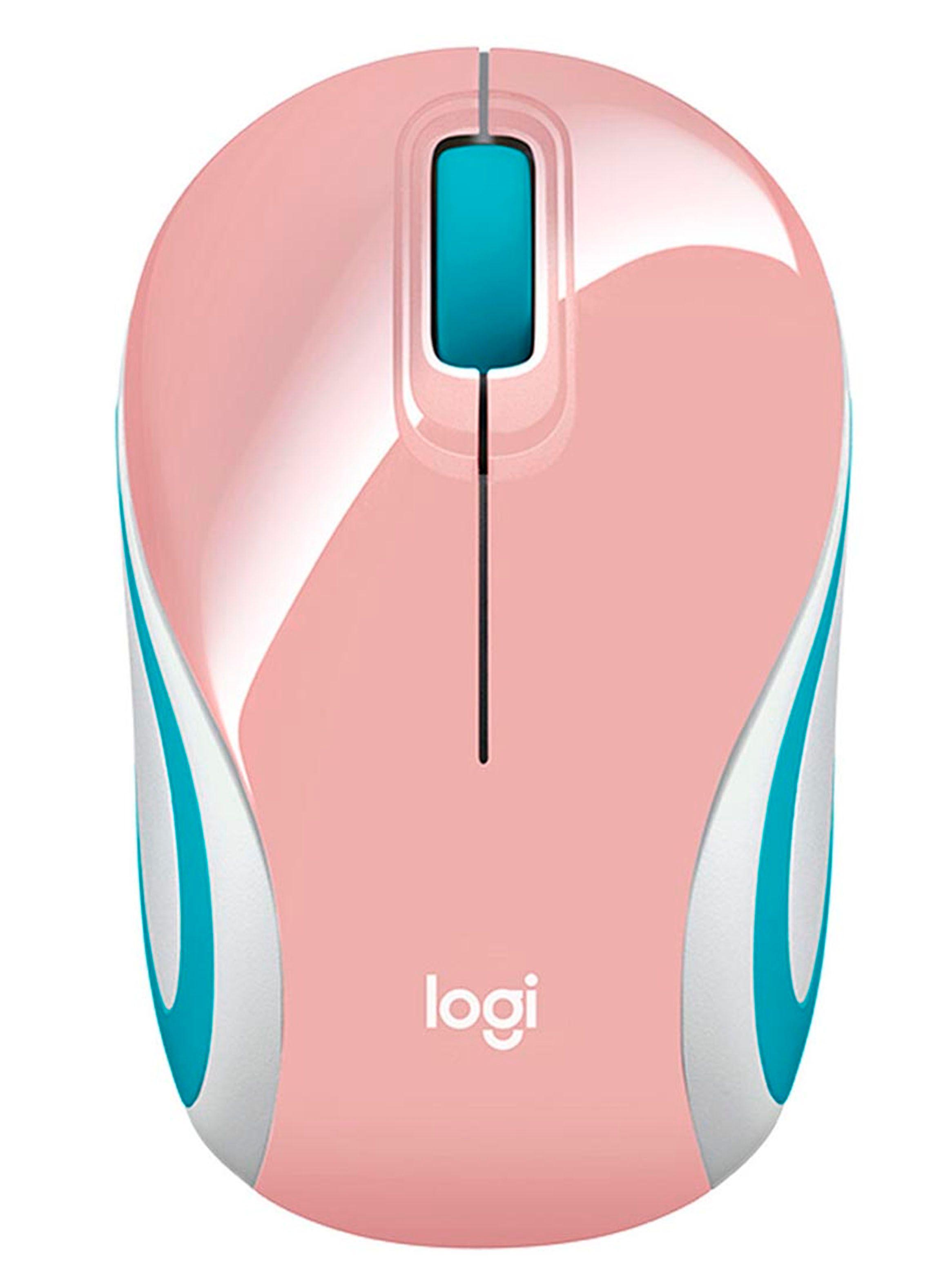 Mouse Inalámbrico Portatil Receptor USB Logitech M187 Rosado-0