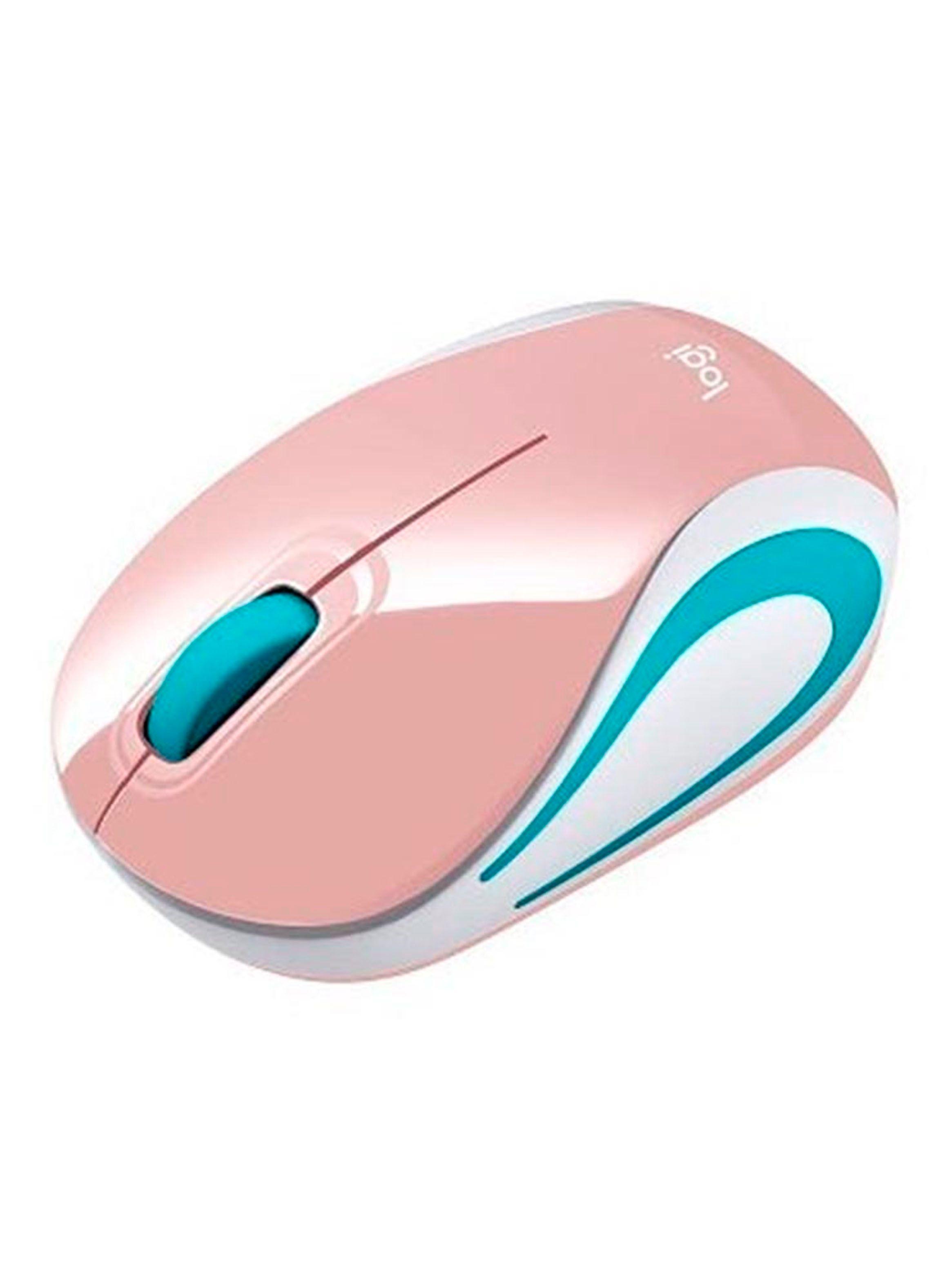 Mouse Inalámbrico Portatil Receptor USB Logitech M187 Rosado-1