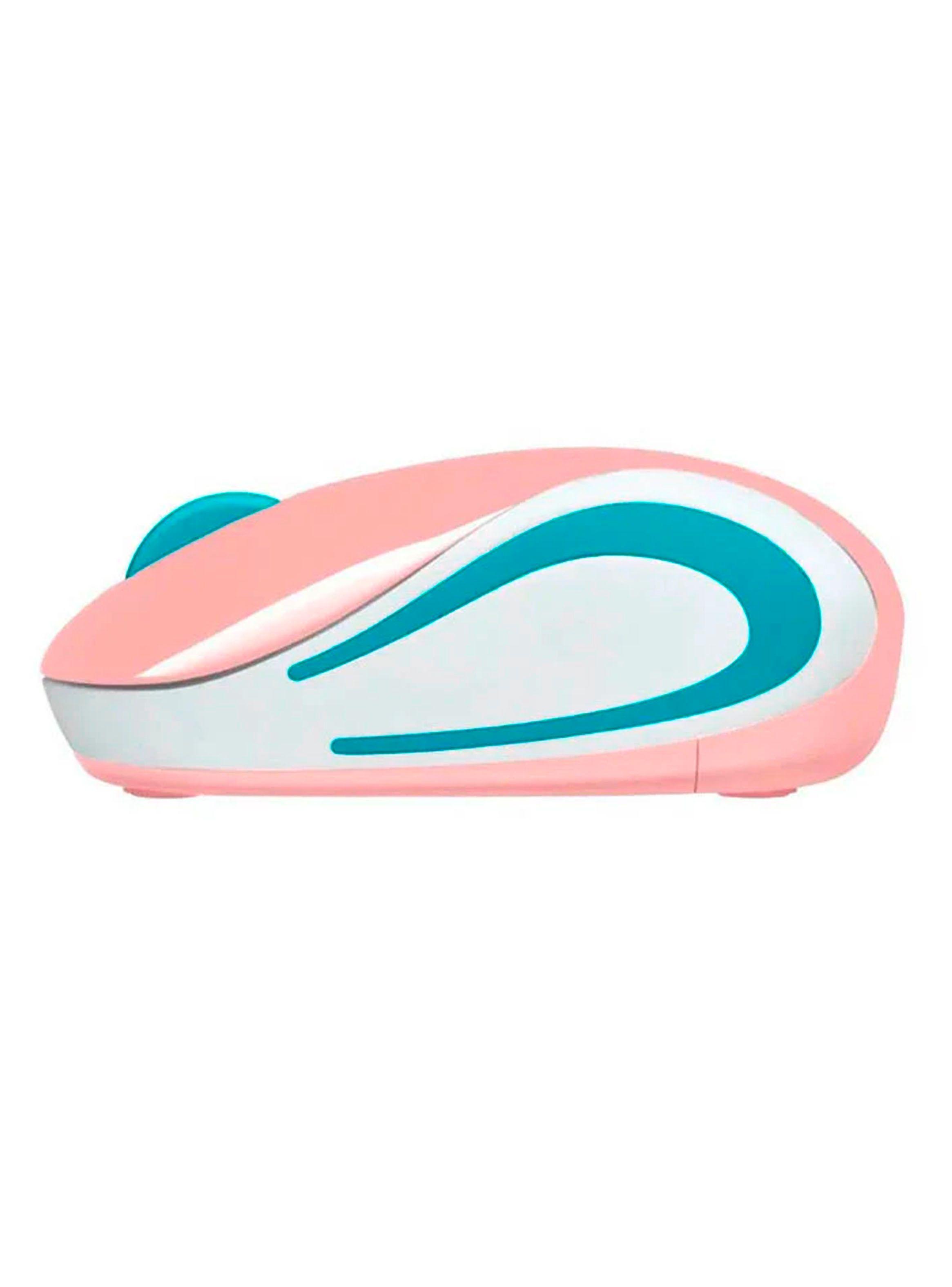 Mouse Inalámbrico Portatil Receptor USB Logitech M187 Rosado-2