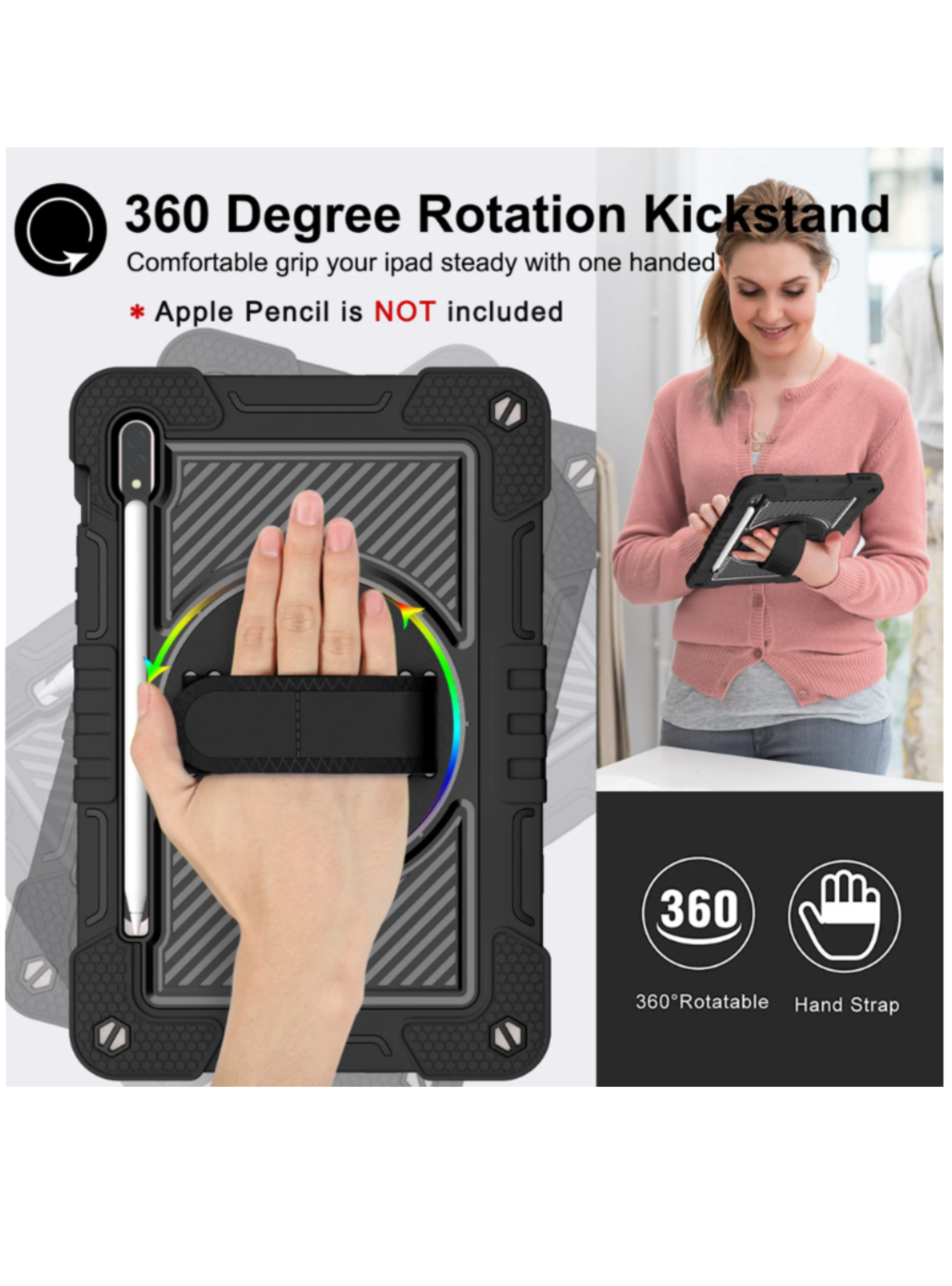 Funda Armadura 360 Lamina Clear Para Samsung Tab S9 Fe-4