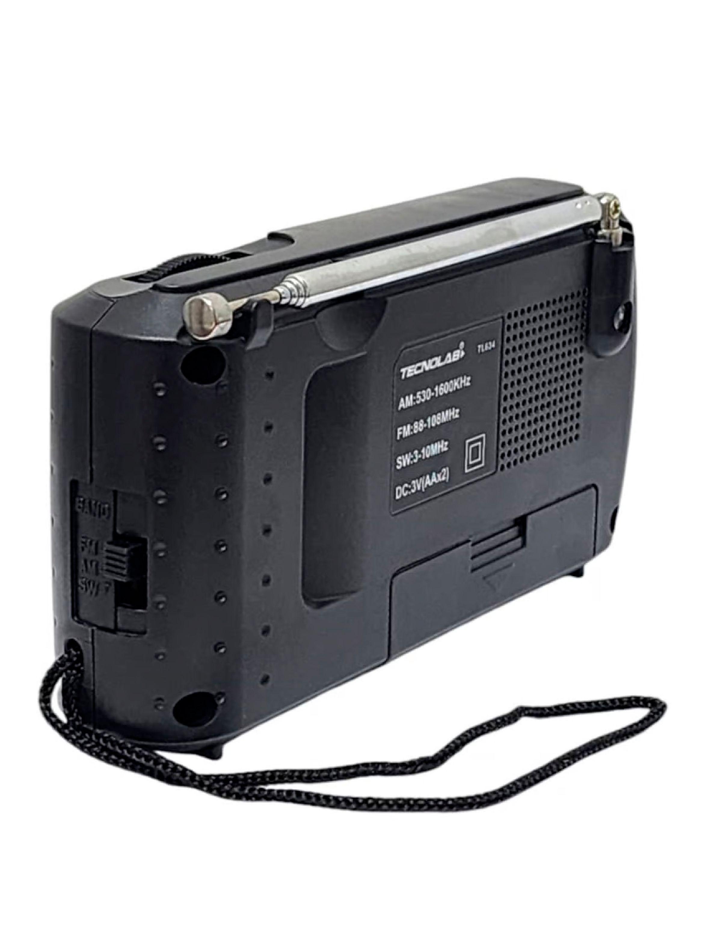 Radio Portatil Am/Fm 3W Con Entrada Audifonos Tecnolab TL634-2