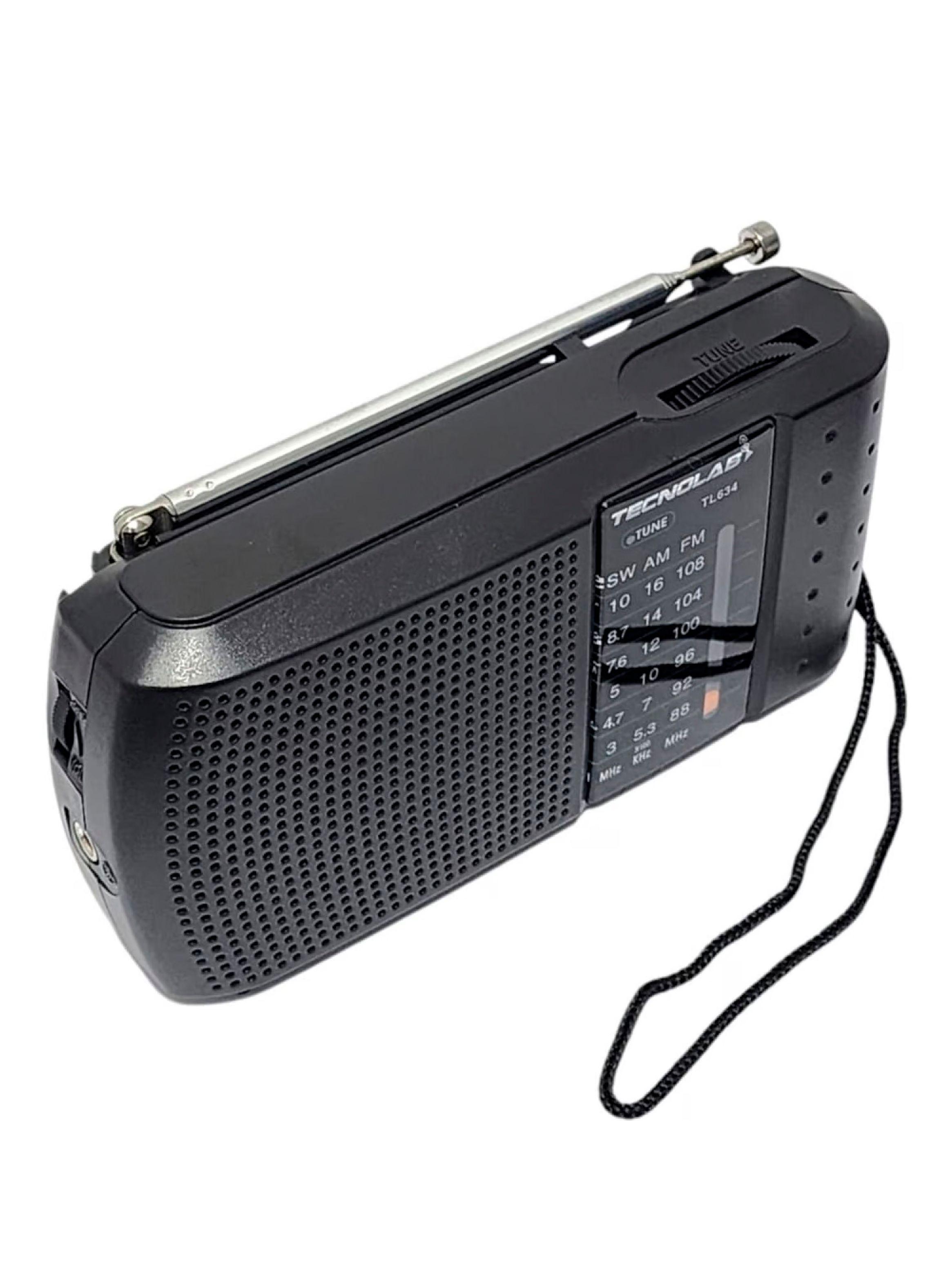 Radio Portatil Am/Fm 3W Con Entrada Audifonos Tecnolab TL634-1
