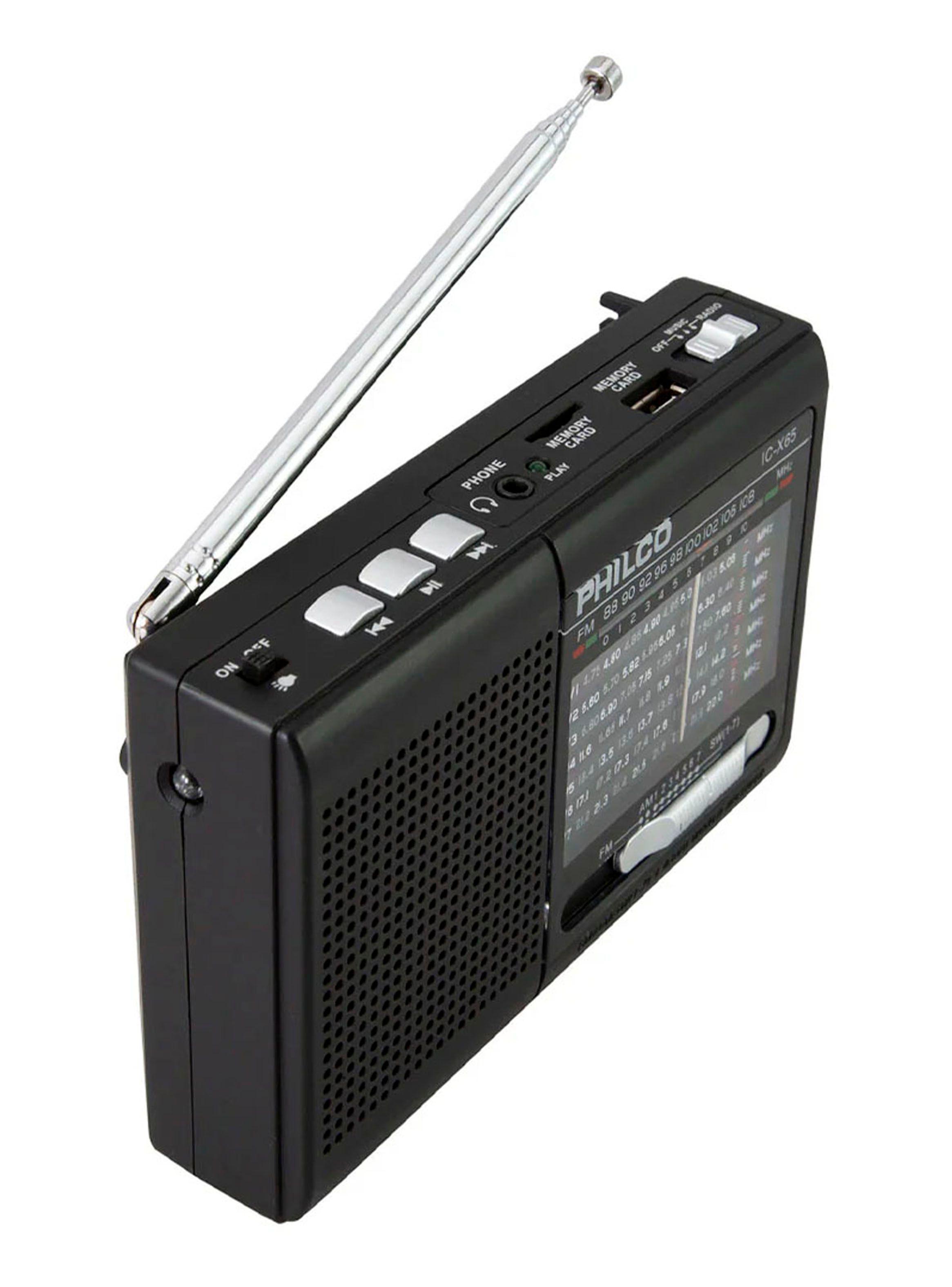 Radio Portatil AM/FM Philco IC-X65 Bluetooth Linterna Negro-1