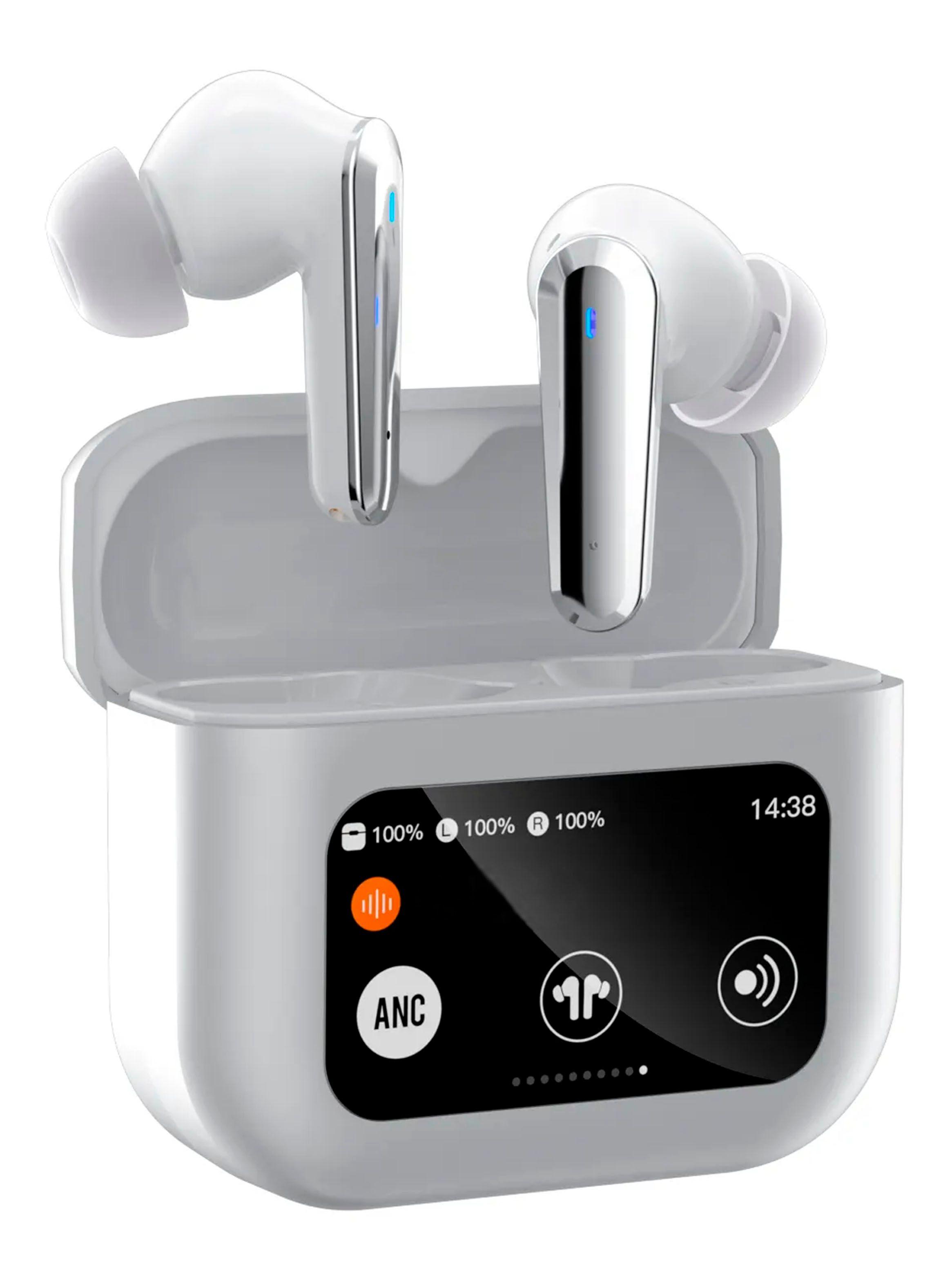 Audifonos Inalámbrico Bluetooth Pantalla Touch Blanco-0