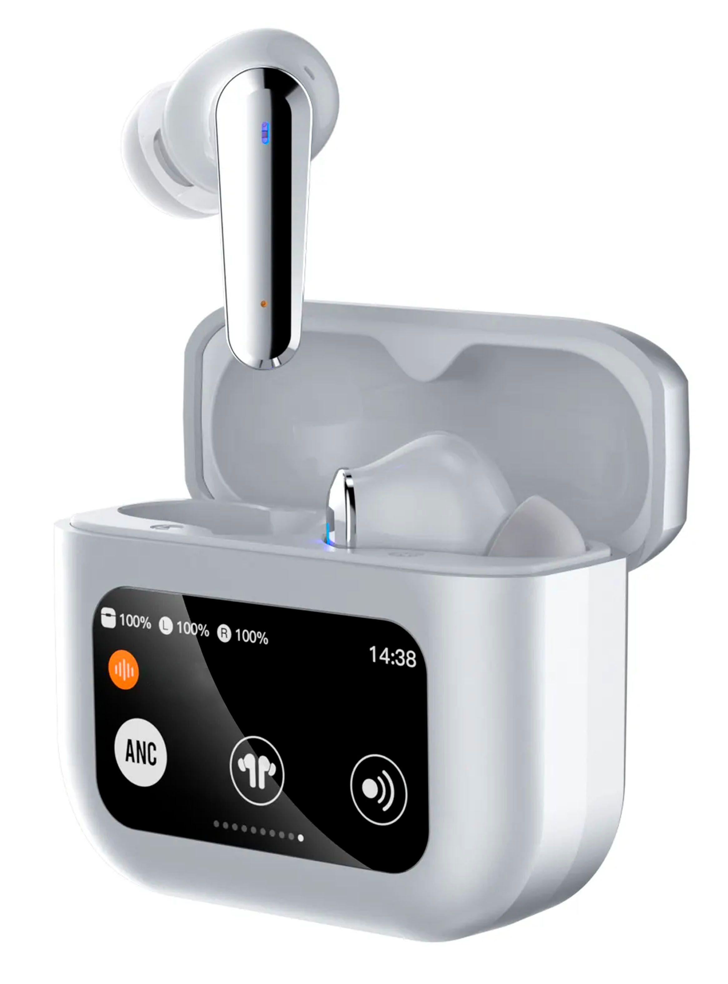 Audifonos Inalámbrico Bluetooth Pantalla Touch Blanco-2