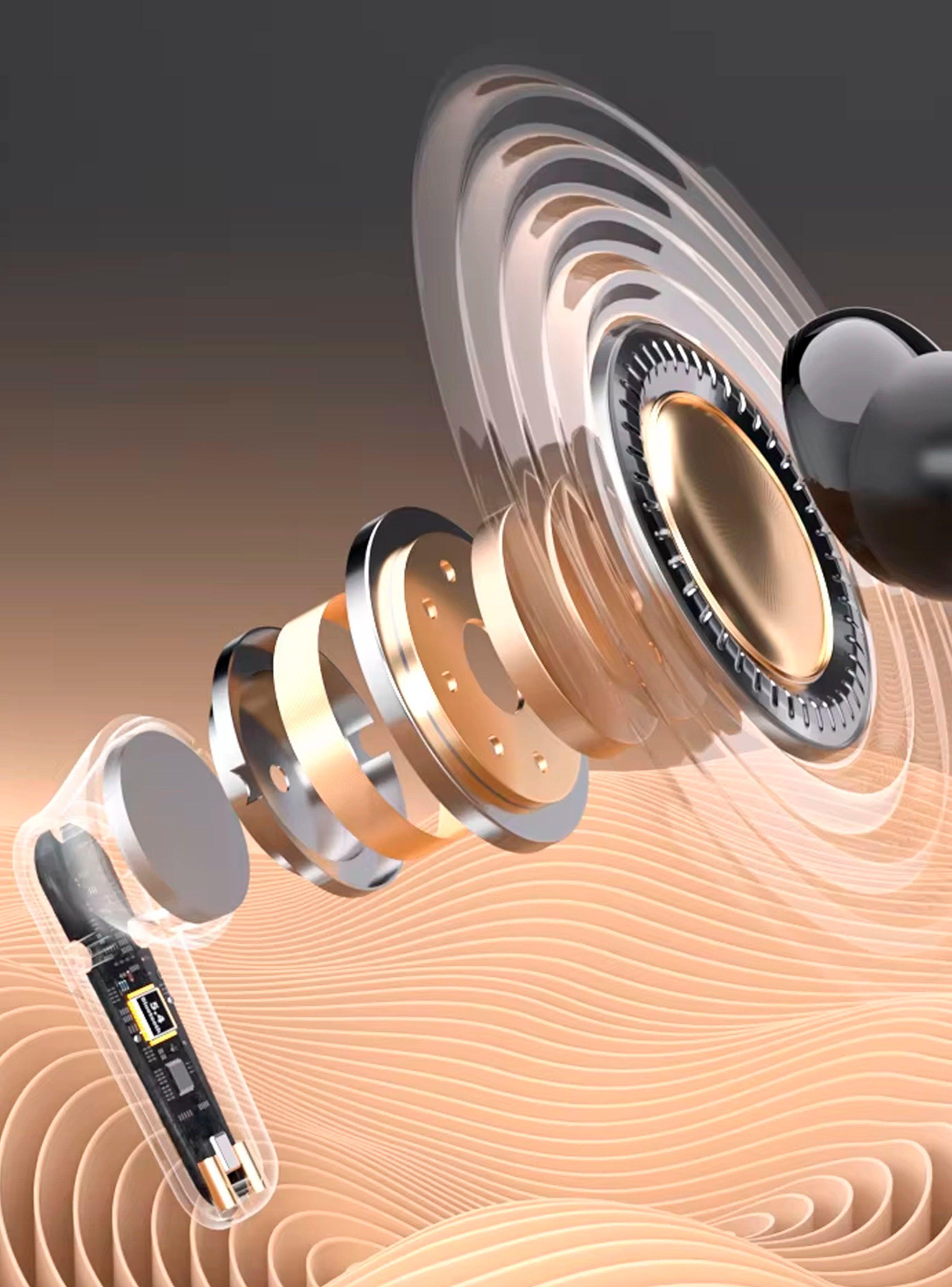 Audifonos Inalámbrico Bluetooth Pantalla Touch Blanco-3