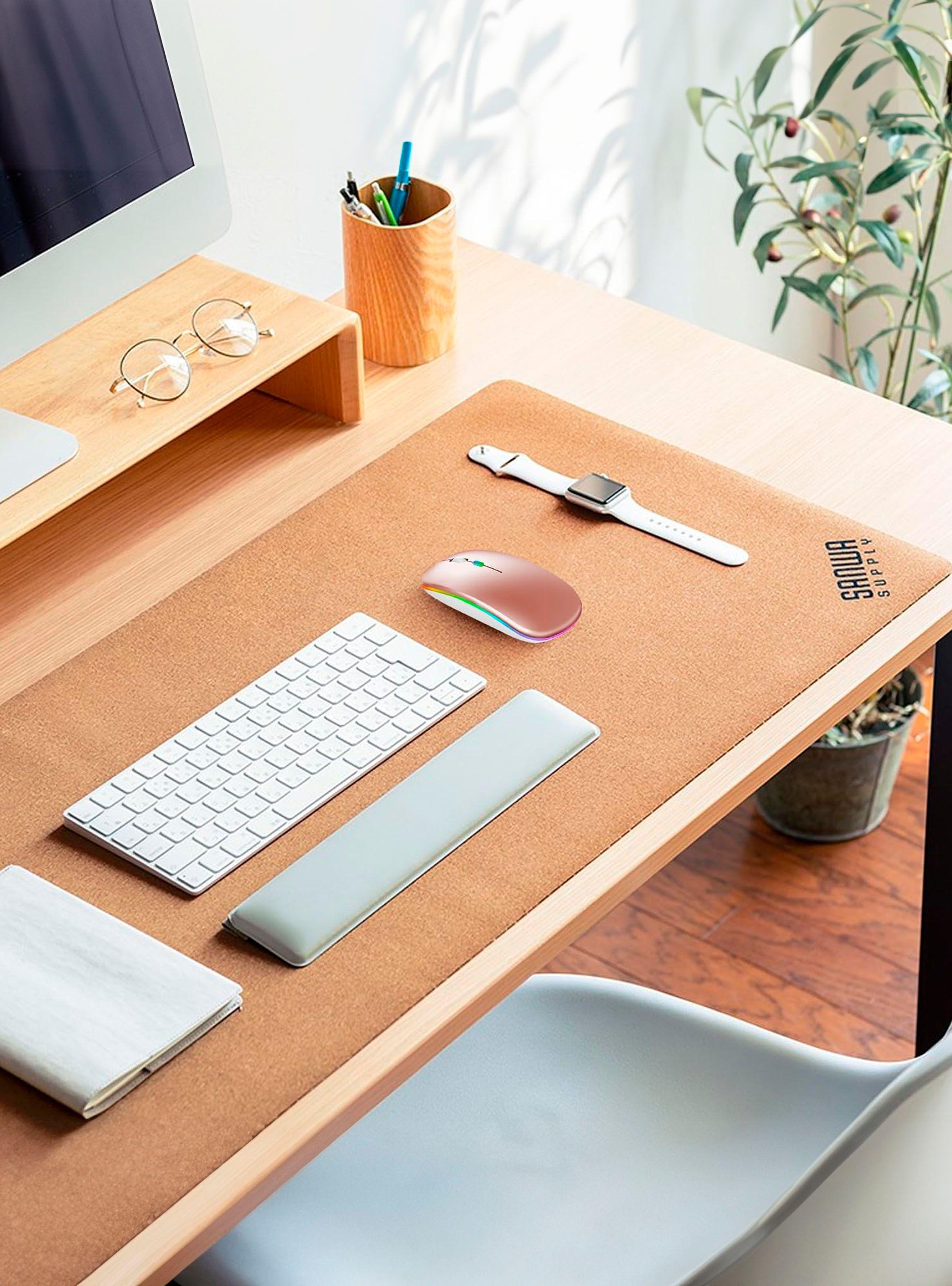 Mouse Inalambrico RGB Dual USB-Bluetooth Recargable Rosado-4