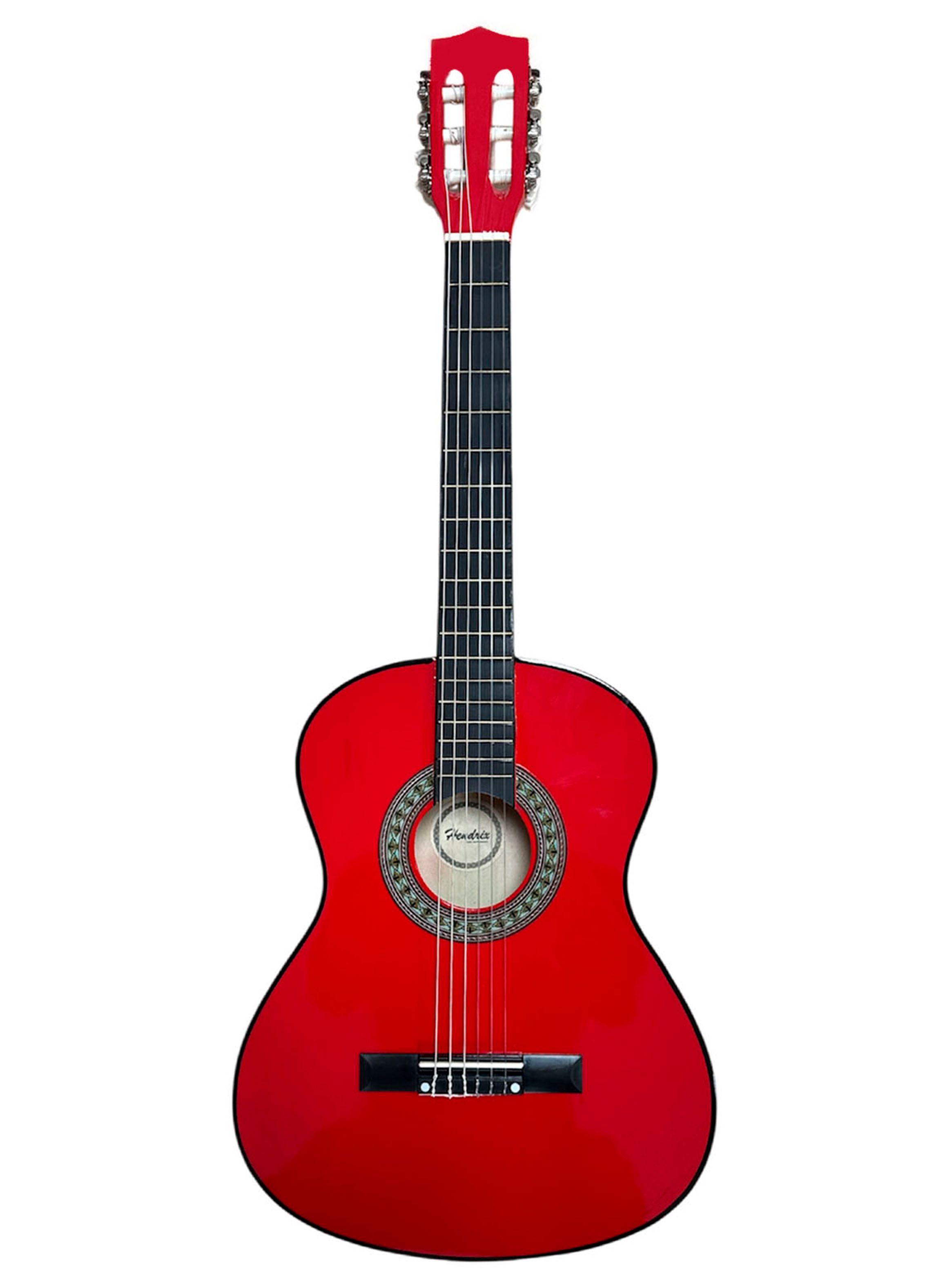 Guitarra Clasica Funda 39 Pulgadas Grande Hendrix Rojo-0