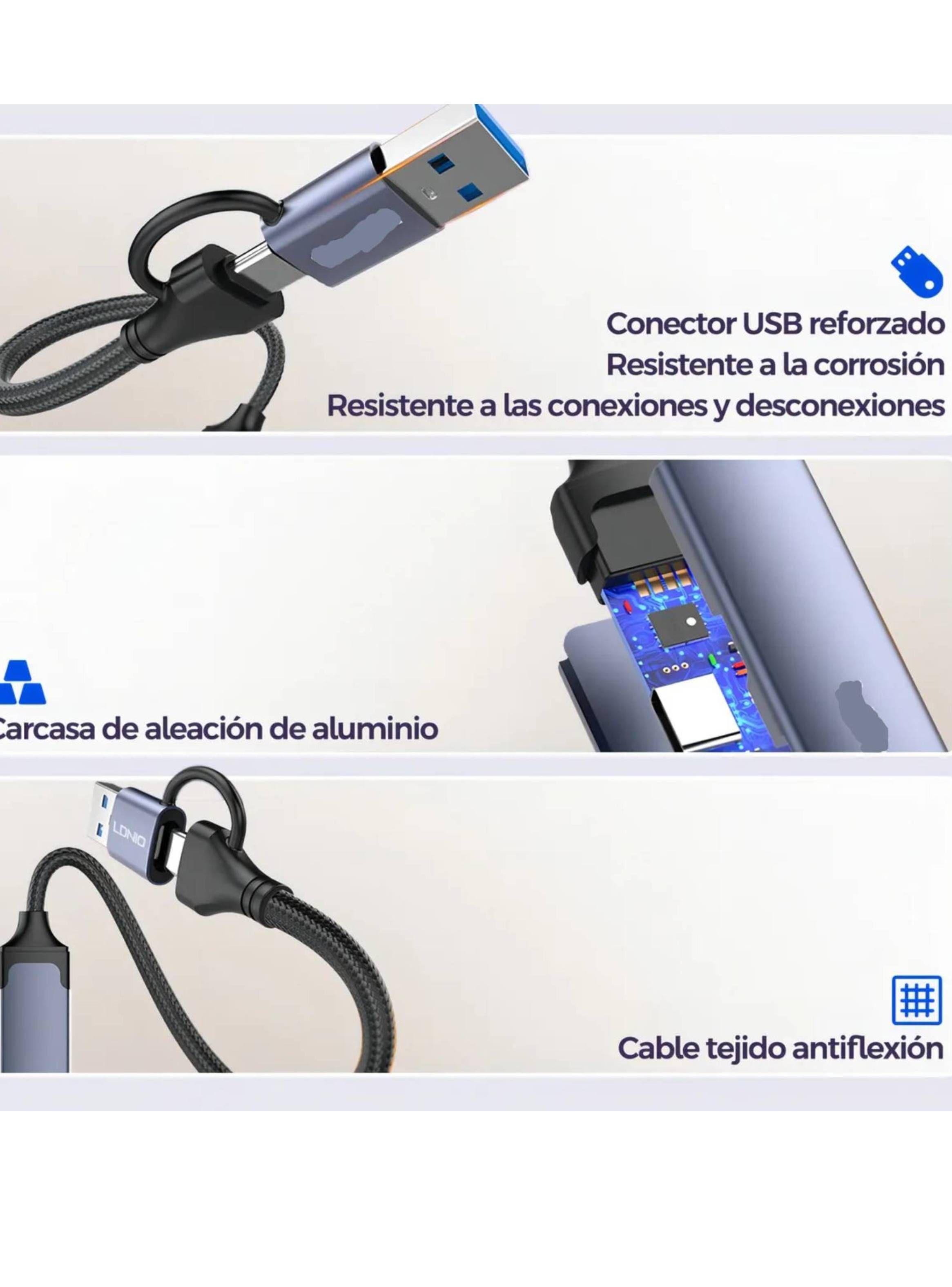 Adaptador USB-C 4 en 1 Puertos USB 3.0-5