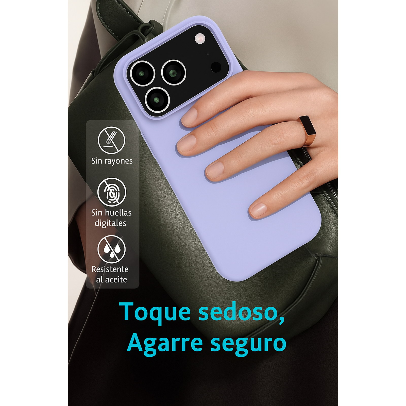 Carcasa Goma Lamina Vidrio Para iPhone 17 Pro Max Colores-3