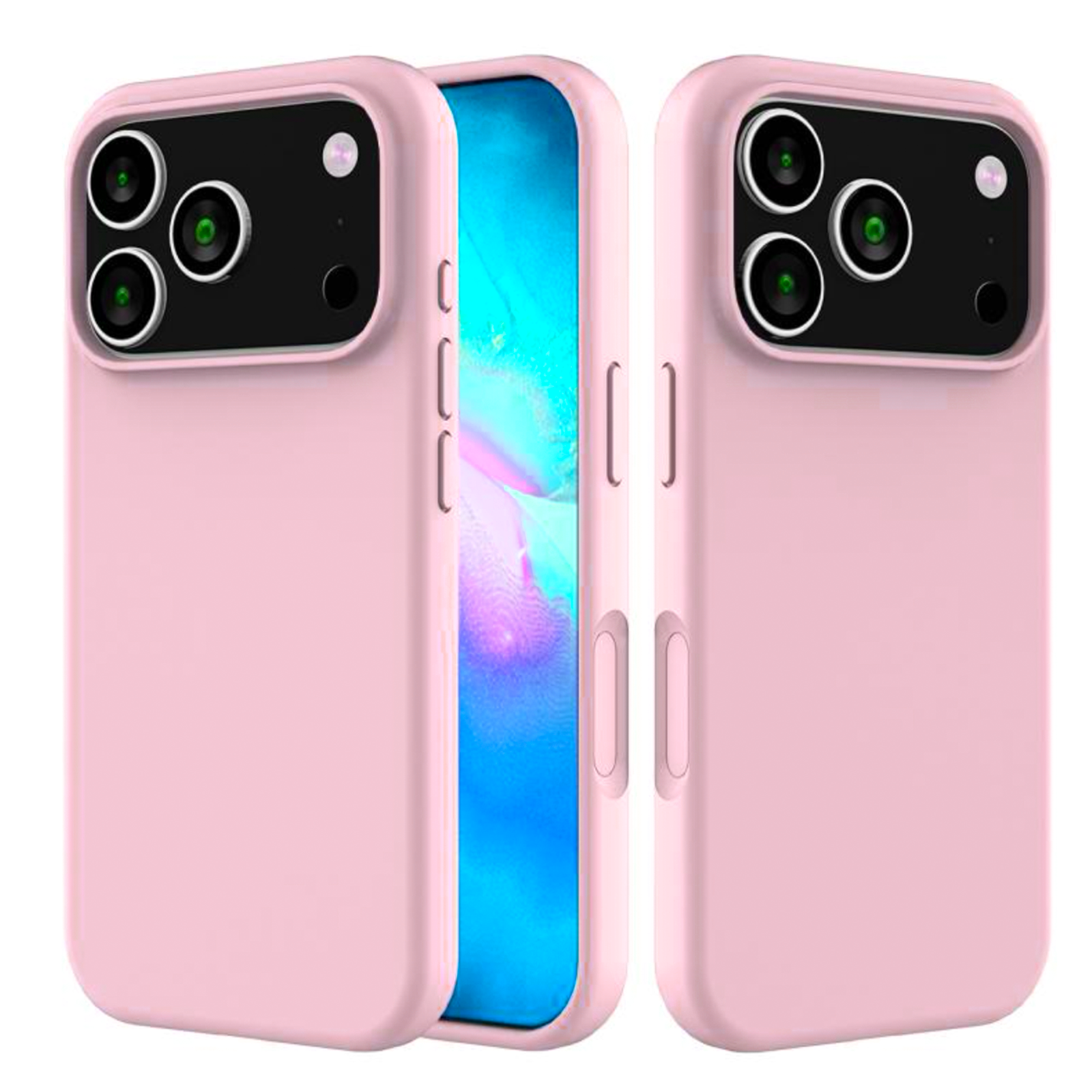 Carcasa Goma Lamina Vidrio Para iPhone 17 Pro Max Colores-3