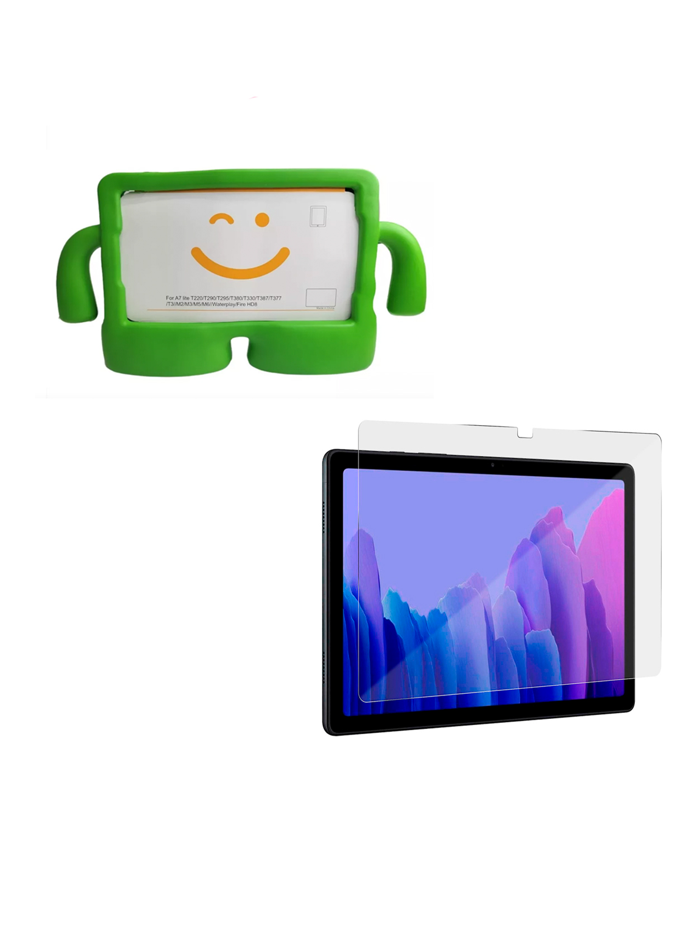 Carcasa Lamina Vidrio Para Samsung Tab A7 T500 Verde-0