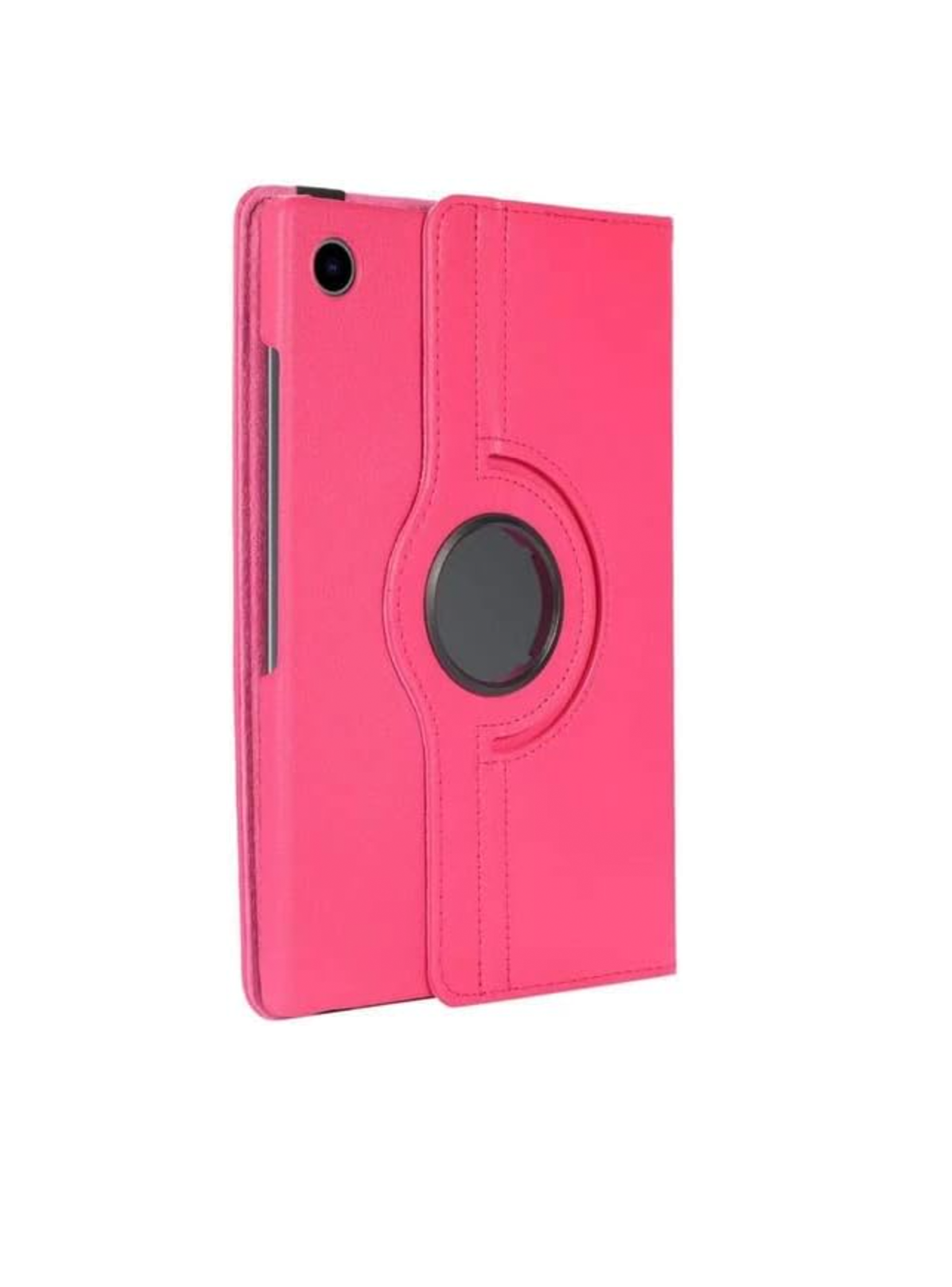 Carcasa Giratoria Para Tab Samsung A9 Normal Con Lamina Vidrio Fucsia-1
