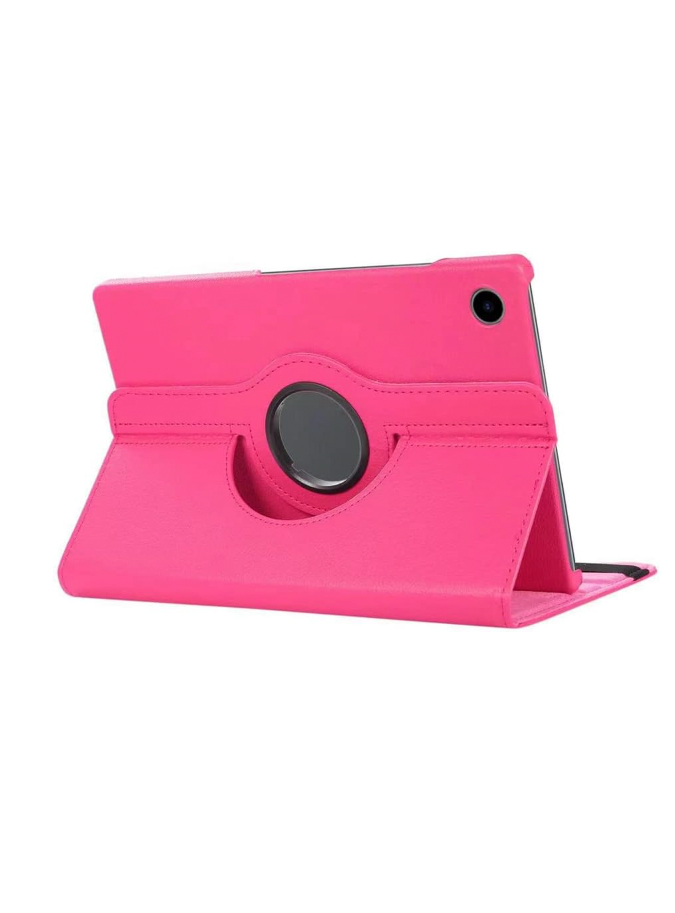 Carcasa Giratoria Para Tab Samsung A9 Normal Con Lamina Vidrio Fucsia-2