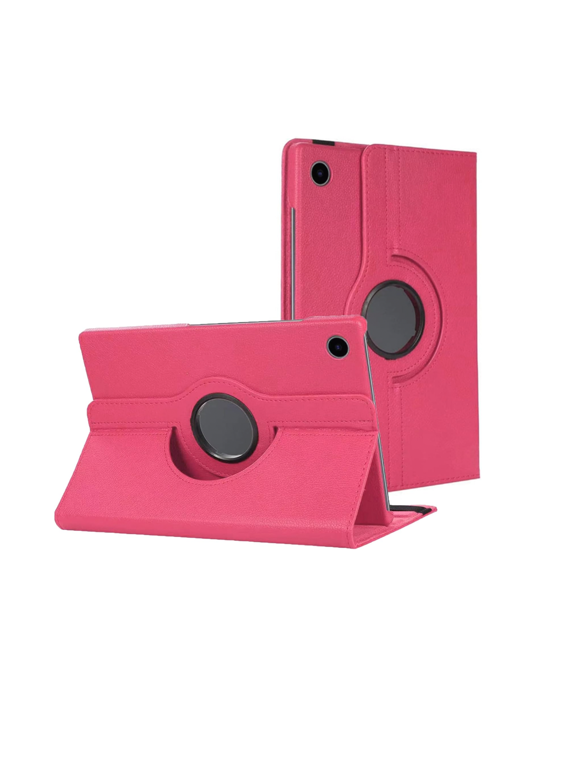 Carcasa Giratoria Para Tab Samsung A9 Normal Con Lamina Vidrio Fucsia-3