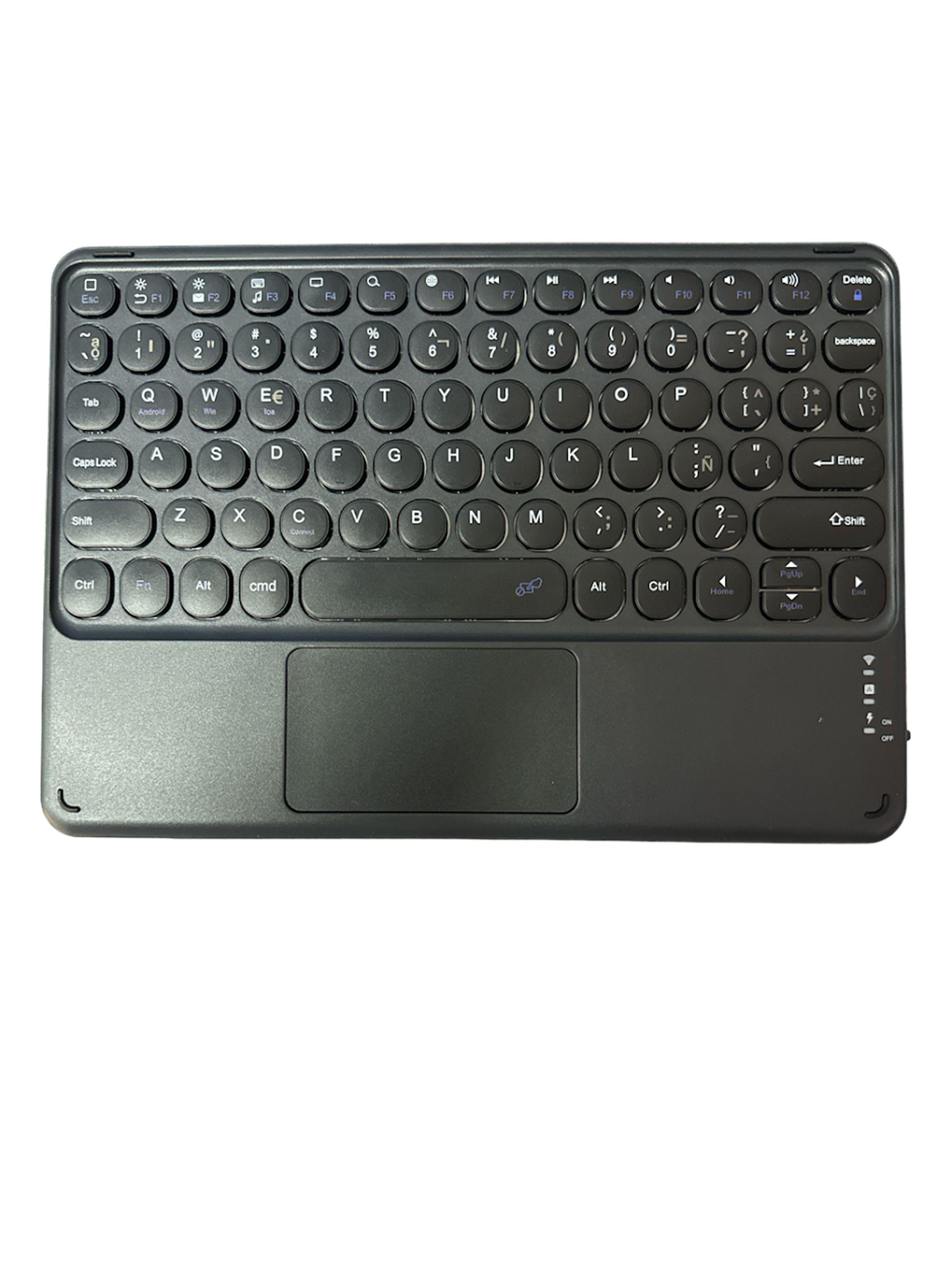 Teclado con Ñ Español Inalámbrico Bluetooth Recargable Negro-0