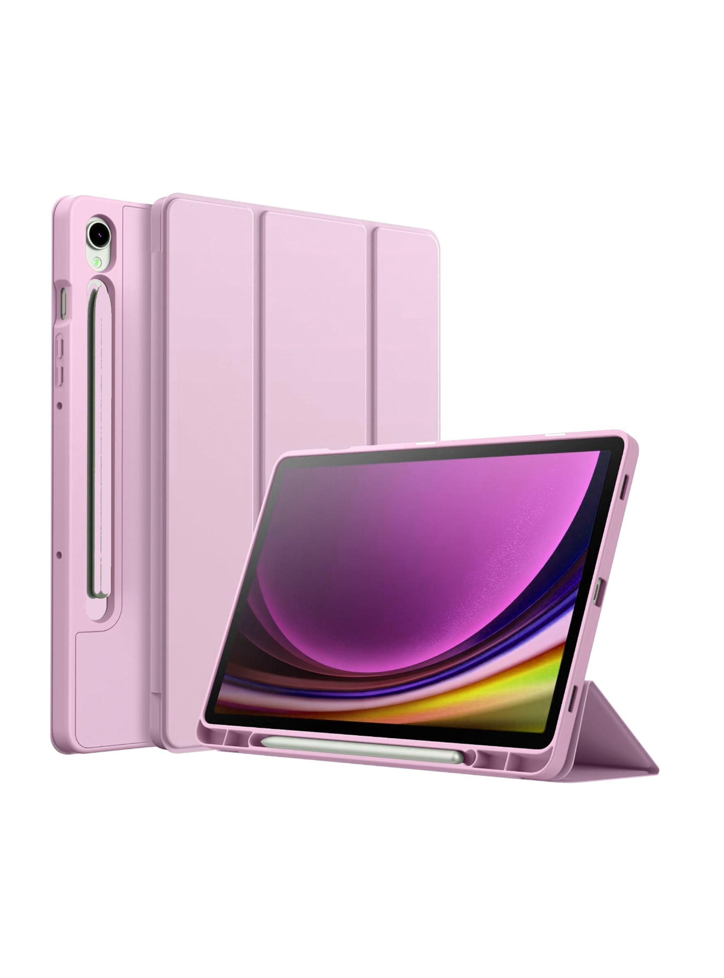 Funda Smart Cover Para Samsung S9 Fe 10.9 Rosa Lamina Vidrio-1