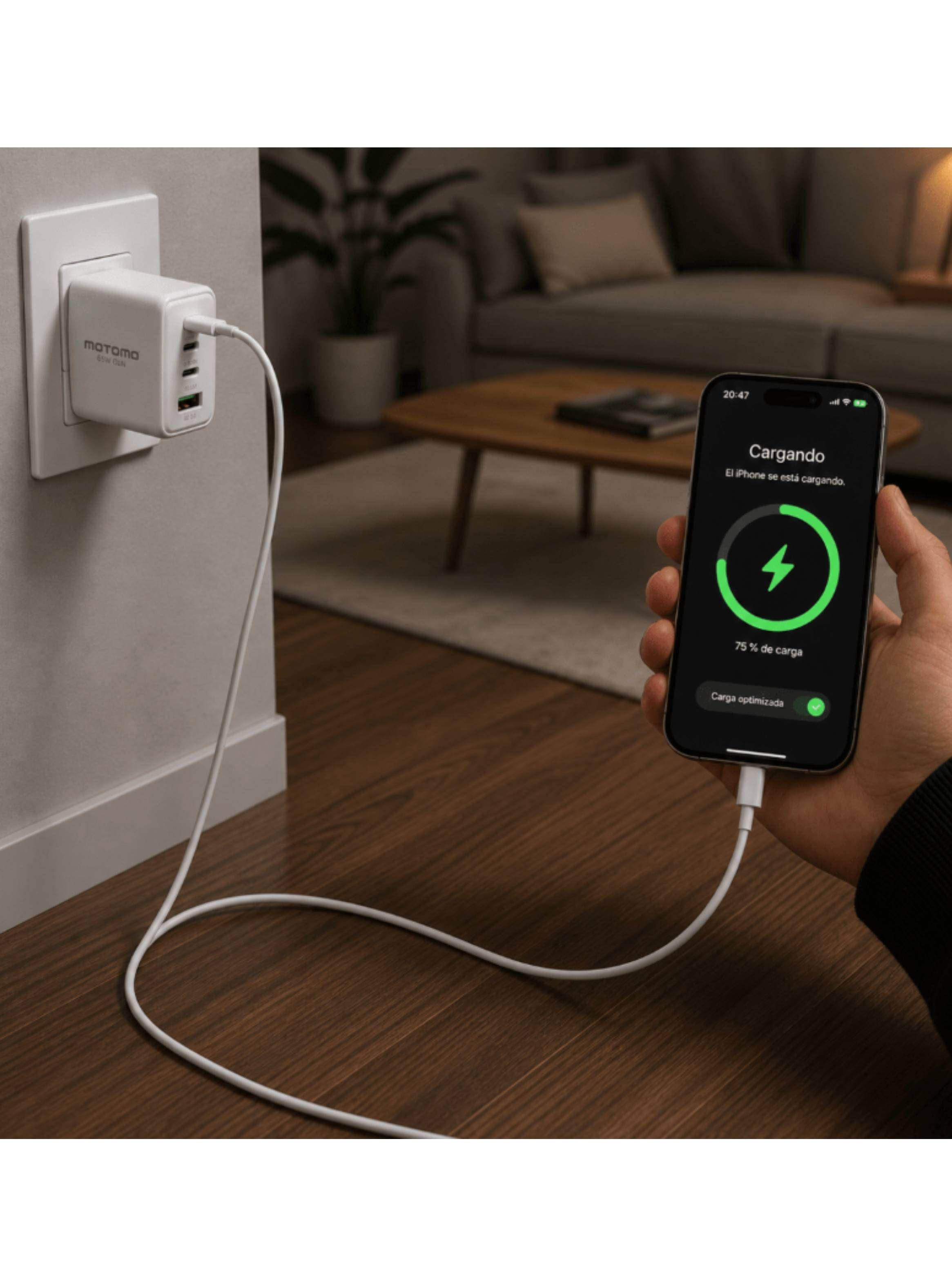 Cargador USB-C A USB-C COMPATIBLE CON IPHONE ANDROID 65W-6