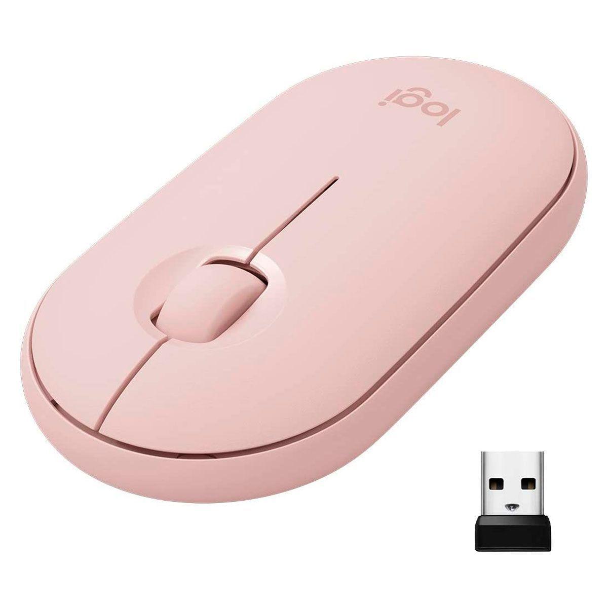 Mouse Logitech Pebble M350 Inalambrico USB/Bluetooth Rosa-0