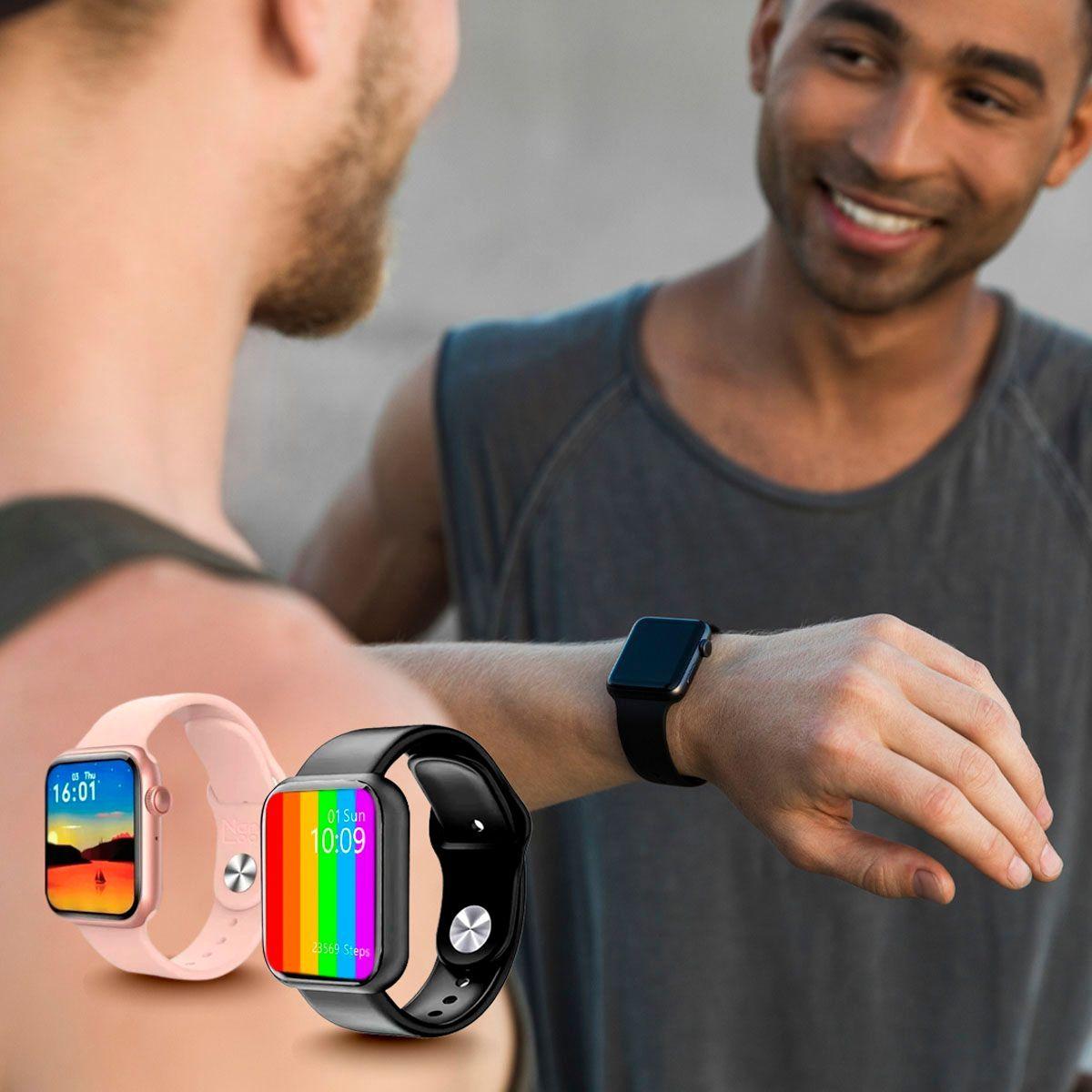 Smartwatch W26 Plus Pantalla Touch Resistente Al Agua Rosa -3