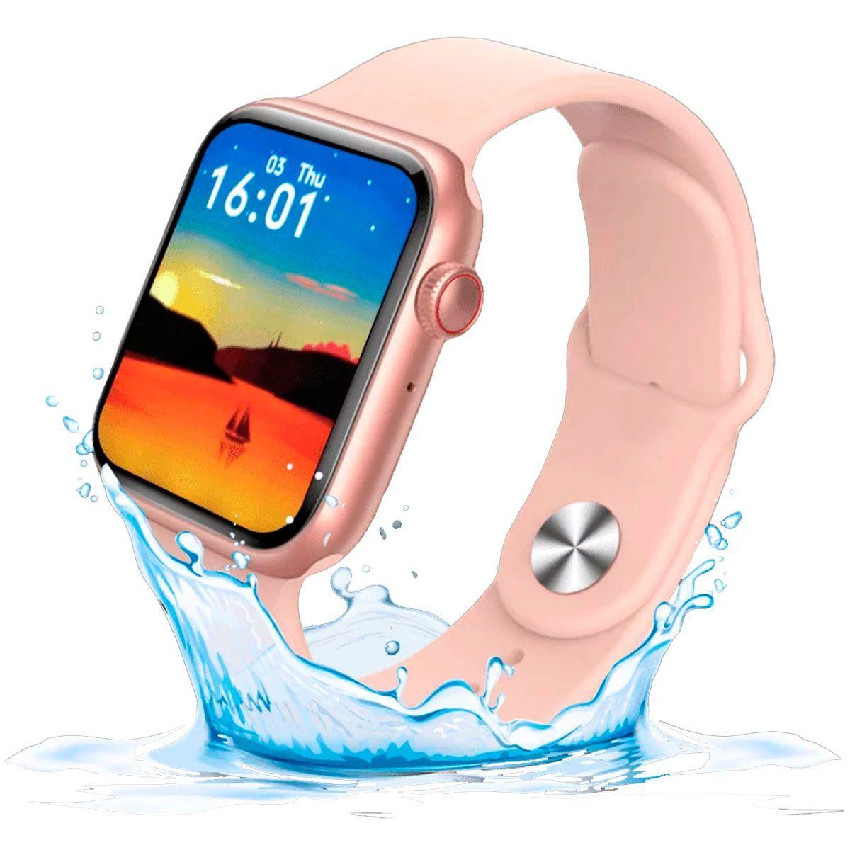 Smartwatch W26 Plus Pantalla Touch Resistente Al Agua Rosa -1