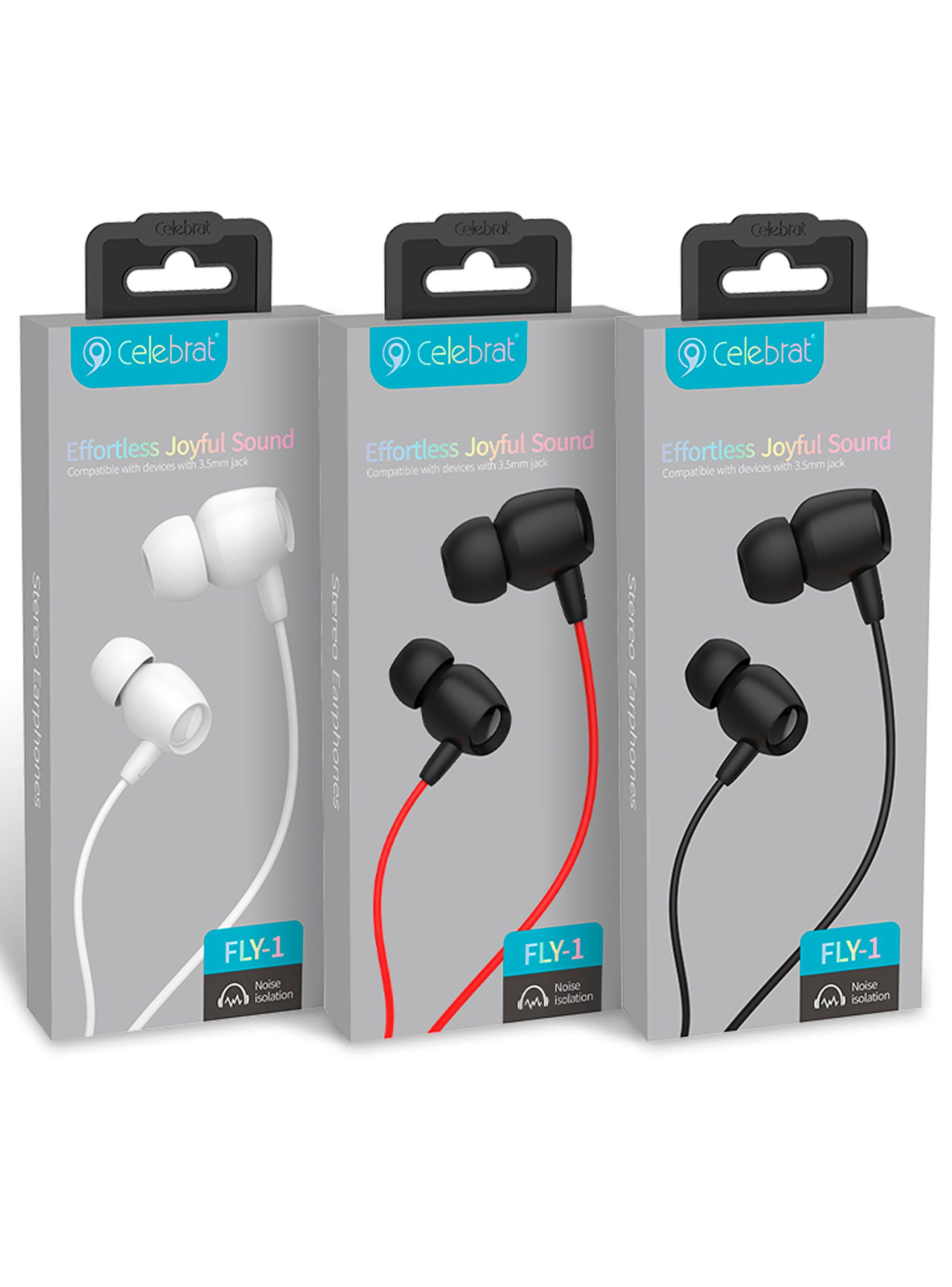 Audifonos Manos Libres Conexión 3.5mm Celebrat FLY-1 Blanco-3