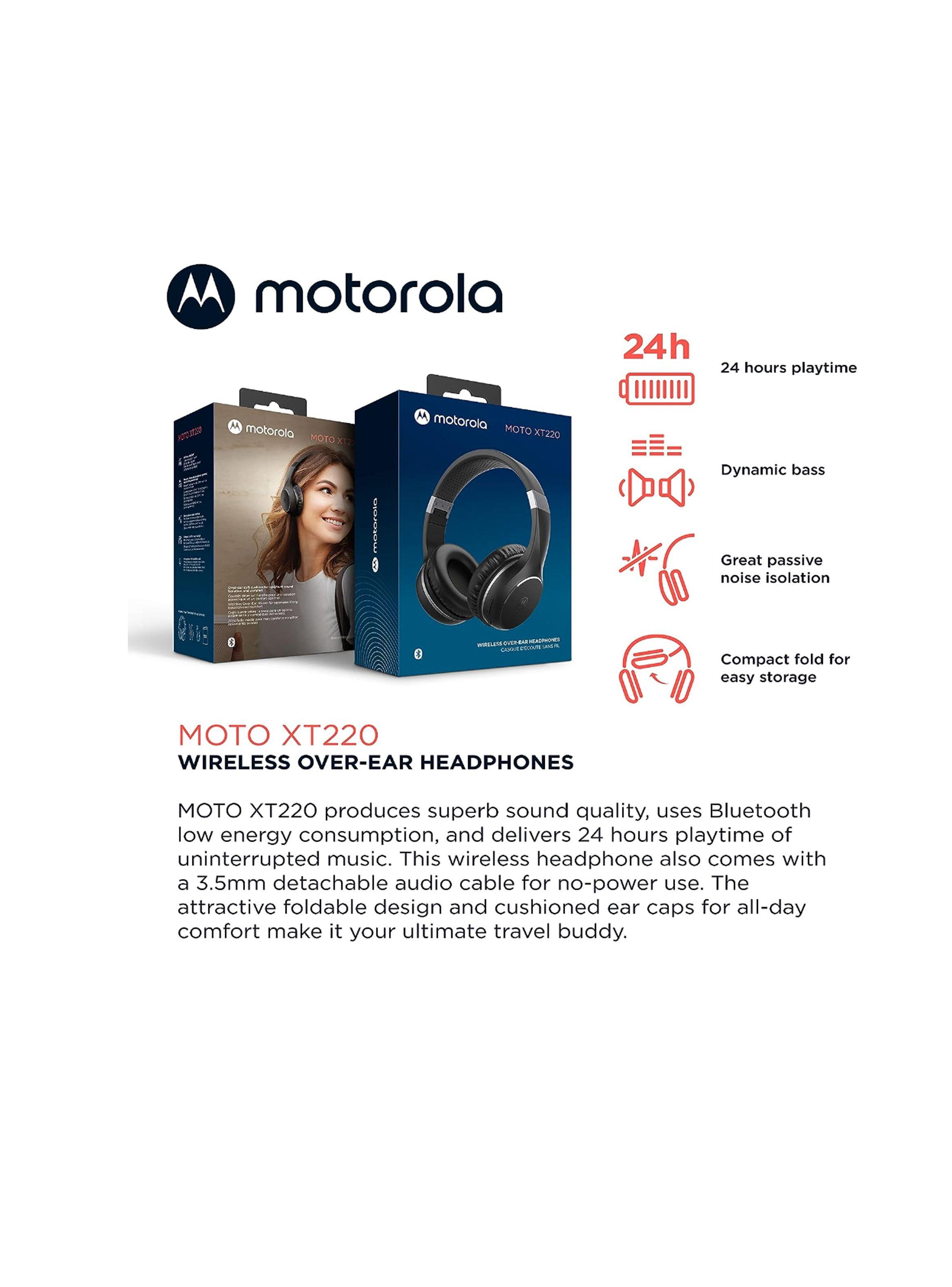 Audifonos Inalambricos Bluetooth Motorola Moto XT220 Negro-2