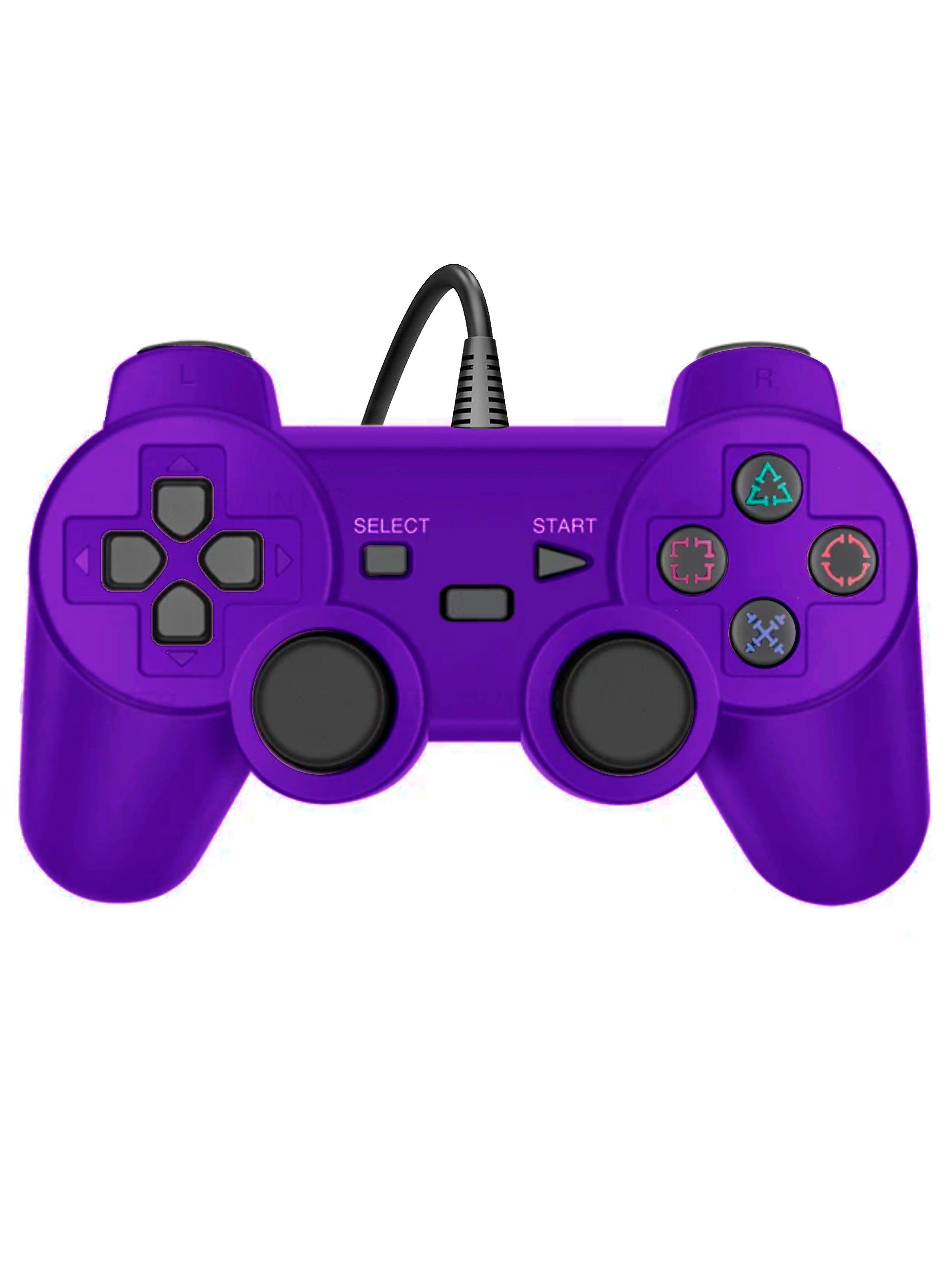Joystick Contol Alambrico Para Juegos PC USB Notebook Morado-0