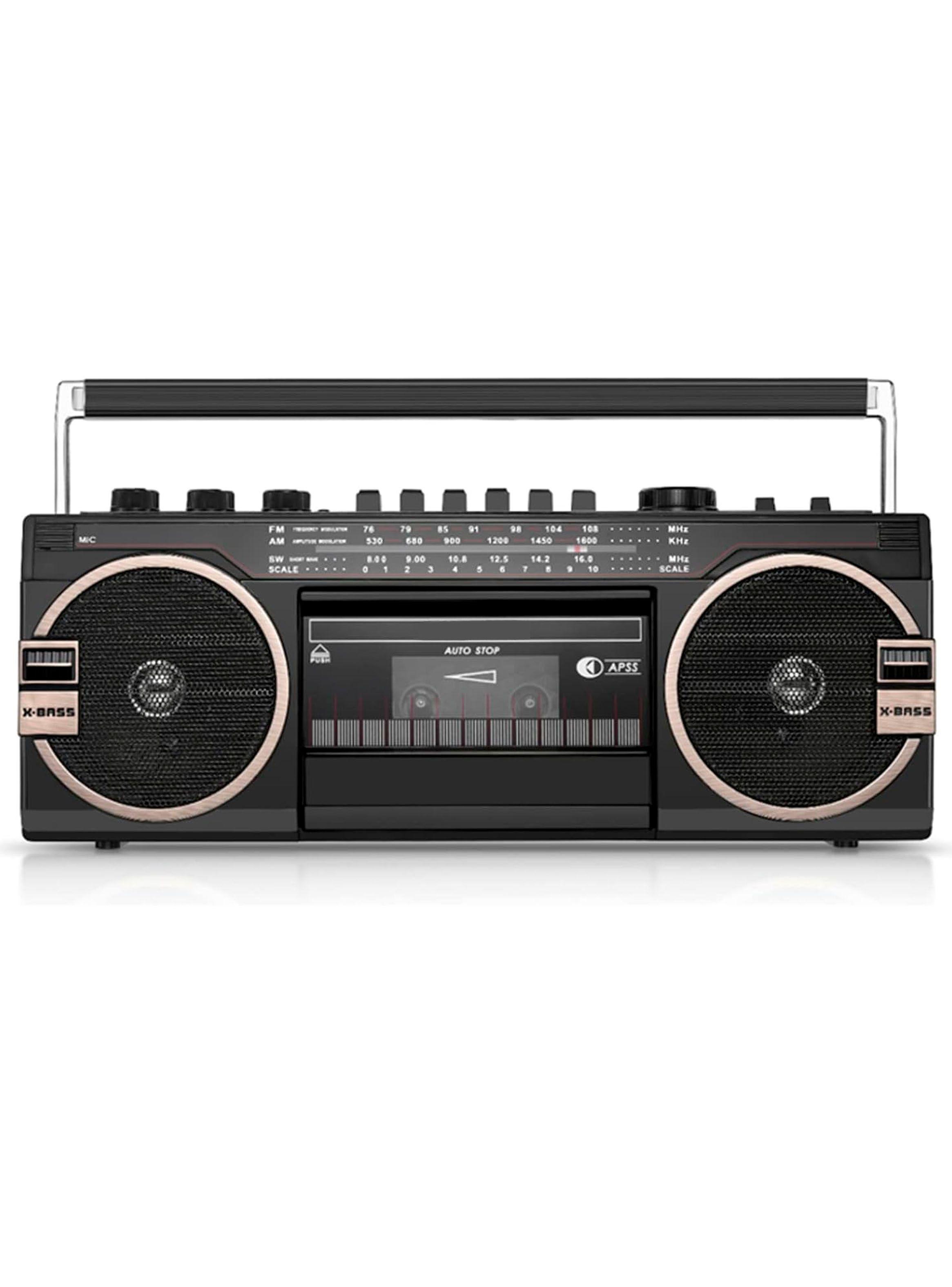 Radio Cassette Portatil Bluetooth Audio Pro AM FM Negro-0