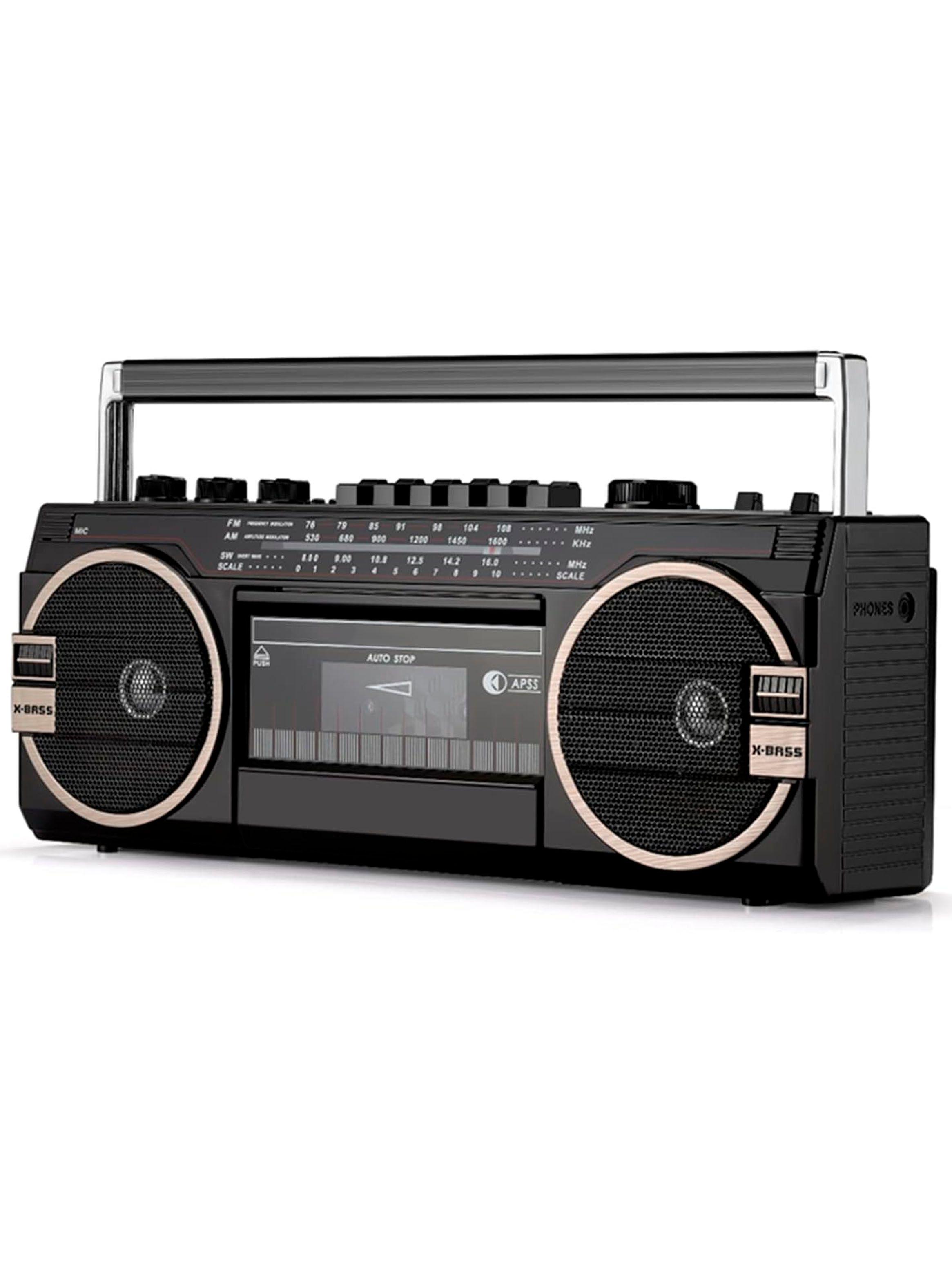 Radio Cassette Portatil Bluetooth Audio Pro AM FM Negro-1