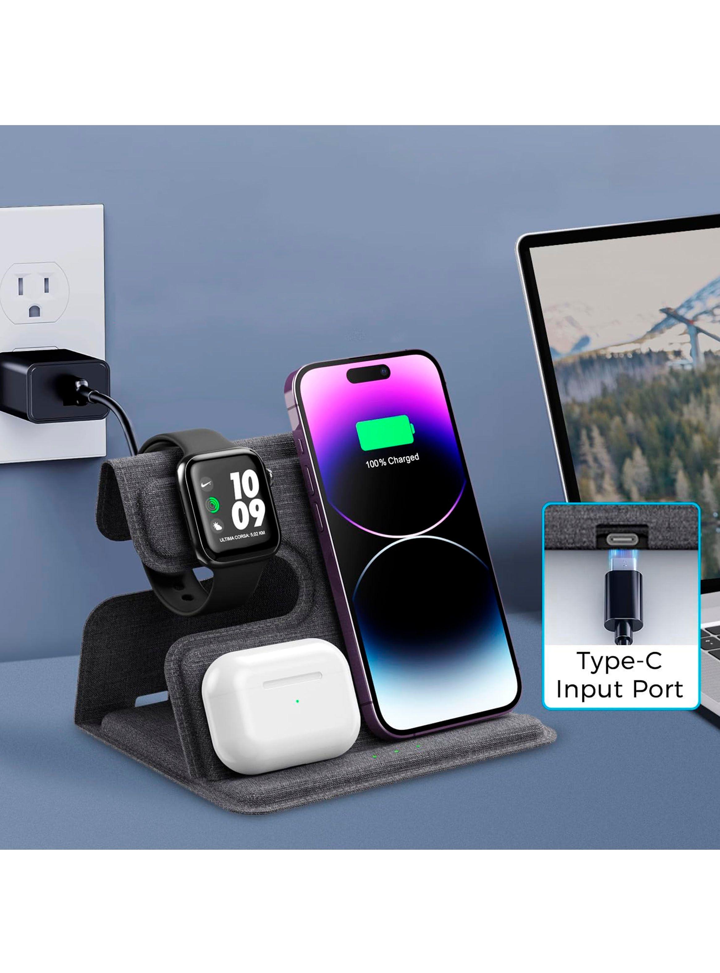 Estacion Base De Carga Inalambrica Carga Rapida 15W 3en1 TL6-3