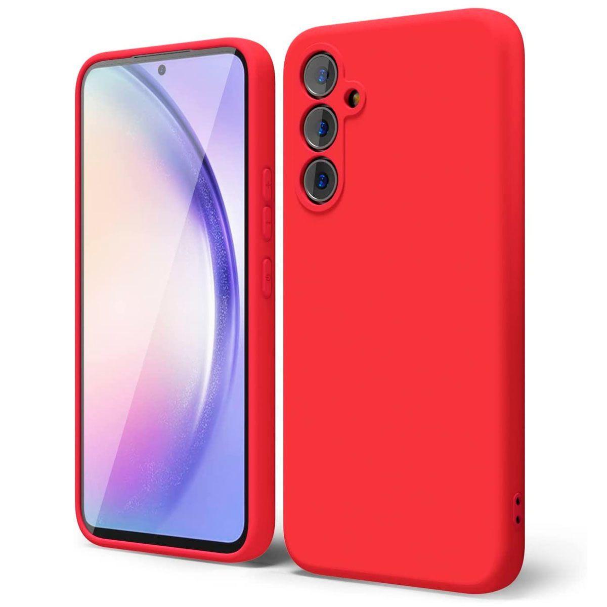 Carcasa Para Samsung A54 Goma Rojo-0
