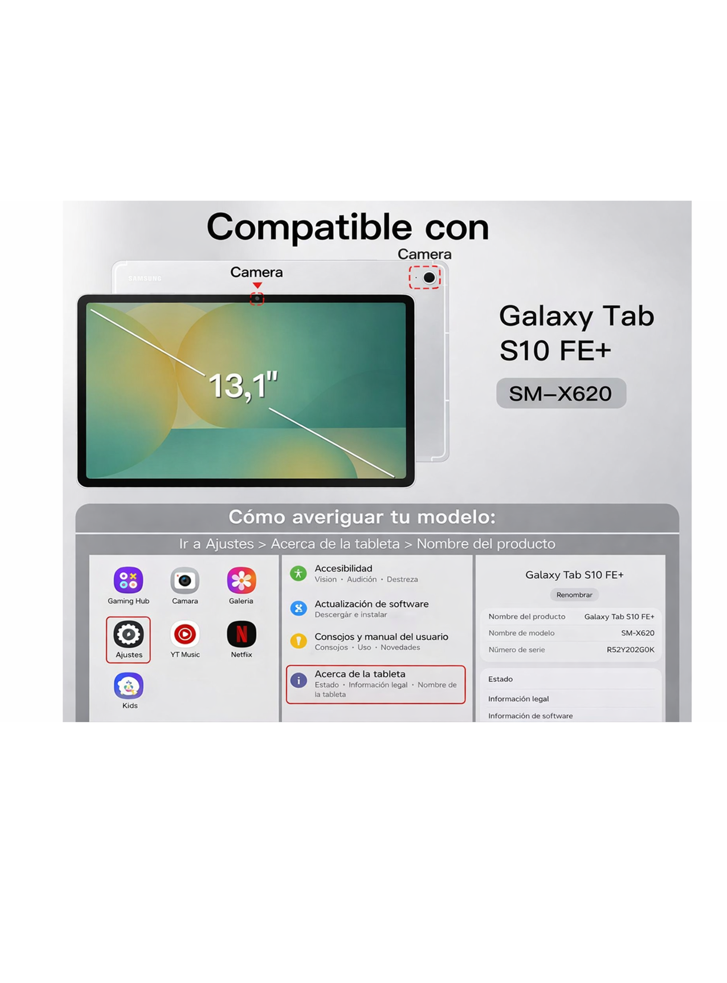 Funda Giratoria 360 Para Tablet Samsung S10 FE Plus 13.1"-3