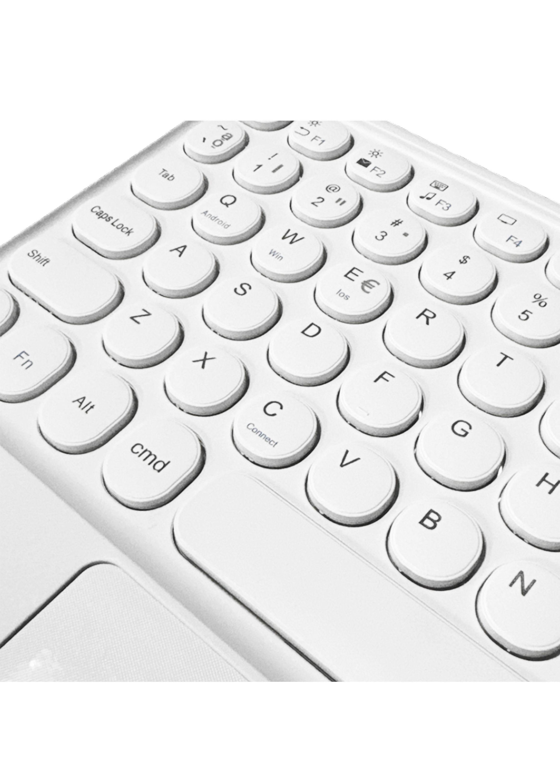 Teclado TouchPad Bluetooth Inalámbrico Tablet PC Blanco-2