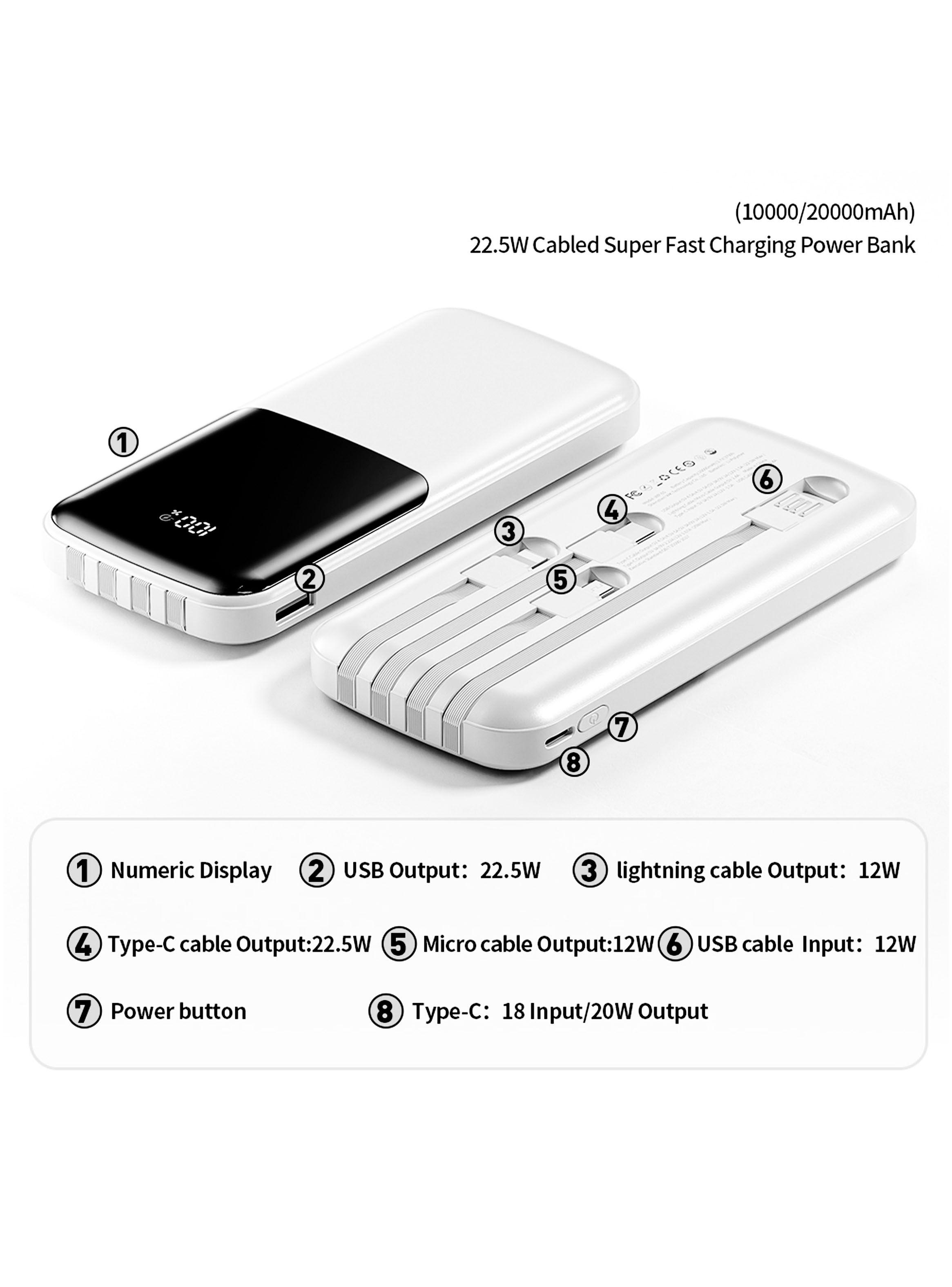 Bateria Externa Power Bank Carga Rapida 10000ma TL780 Blanco-1