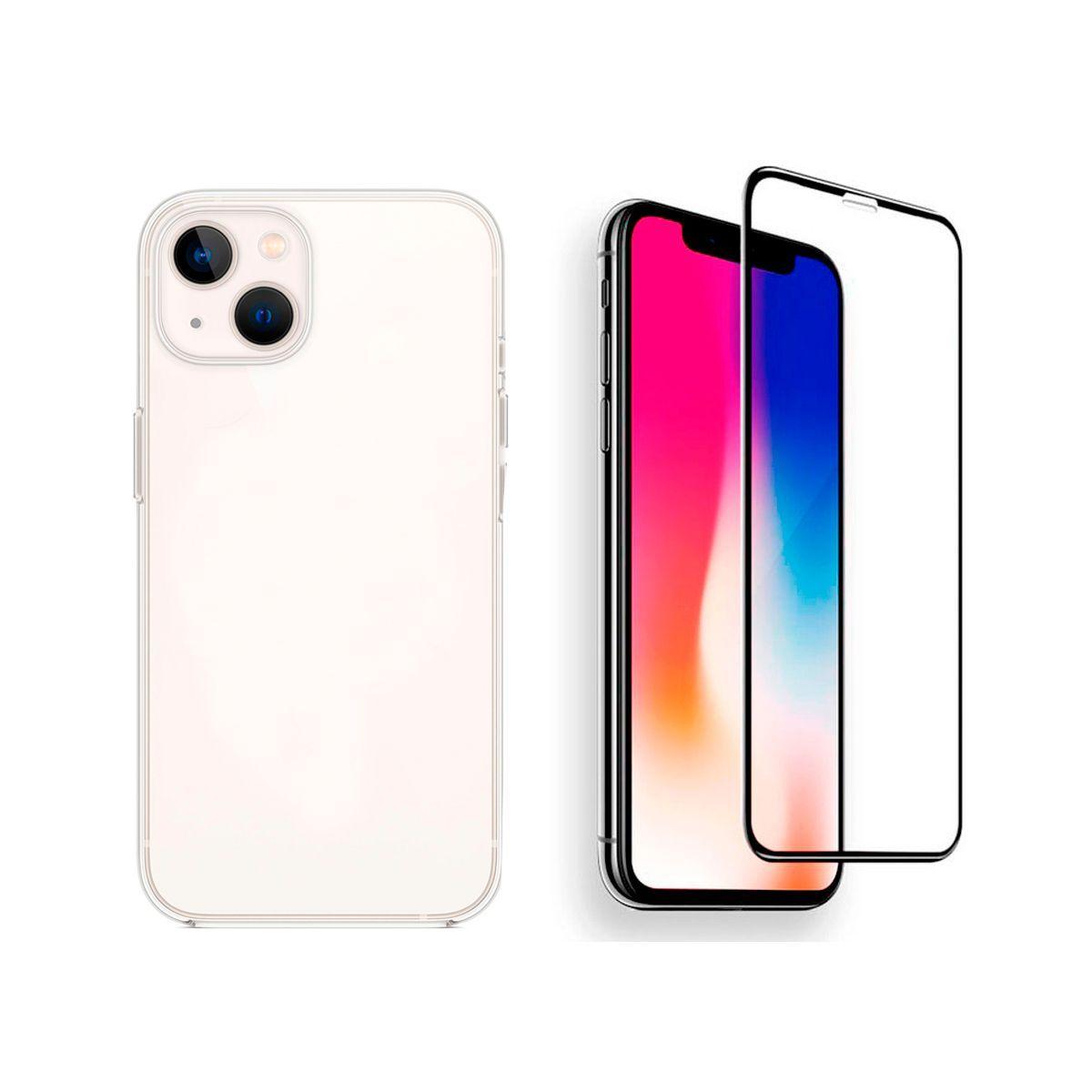 Pack Carcasa Para iPhone 13 Transparente + Lamina Vidrio-0