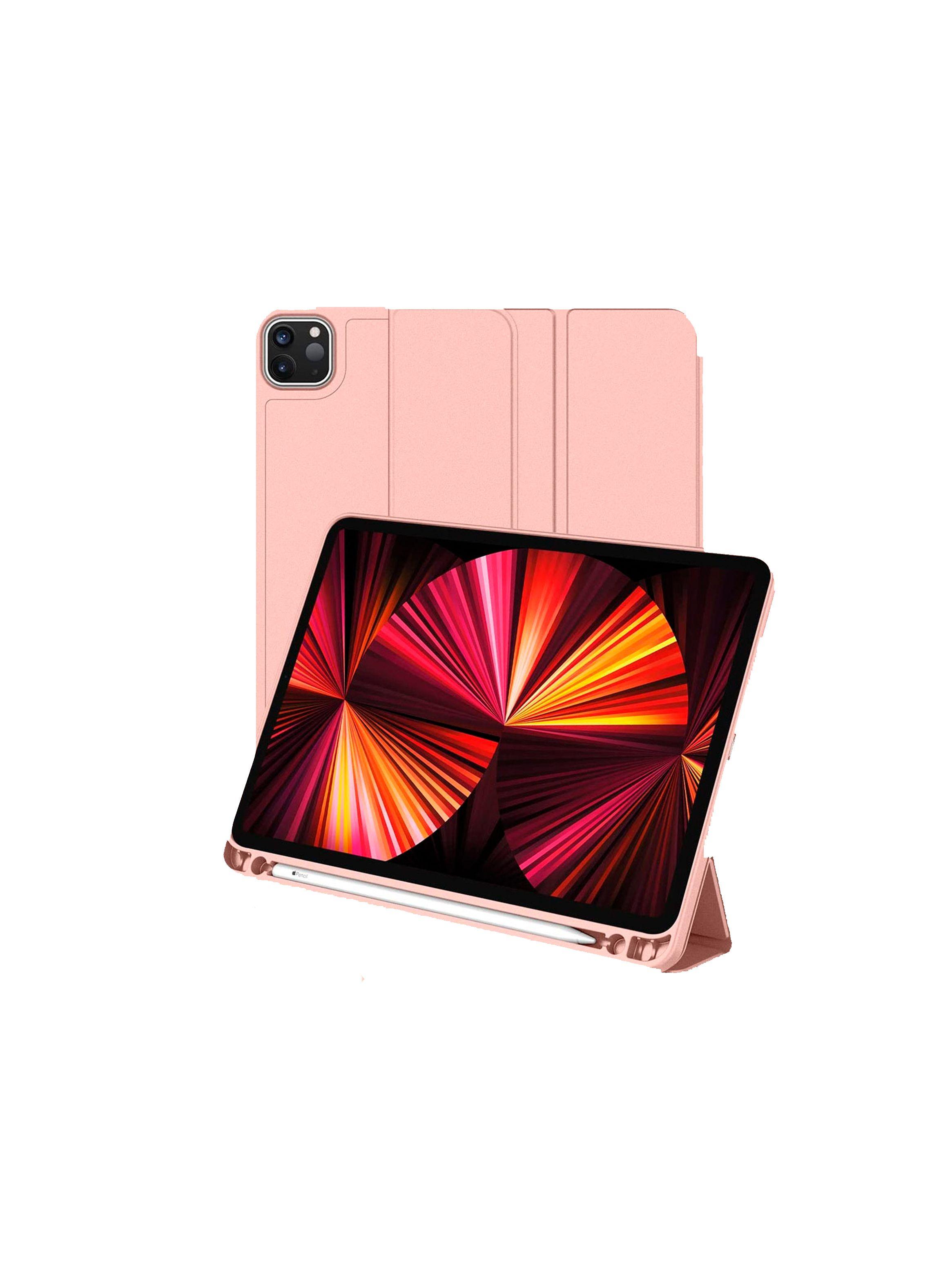 Funda Smart Cover Para iPad 12.9(Pro) Con Ranura Lapiz Gold Rose-0