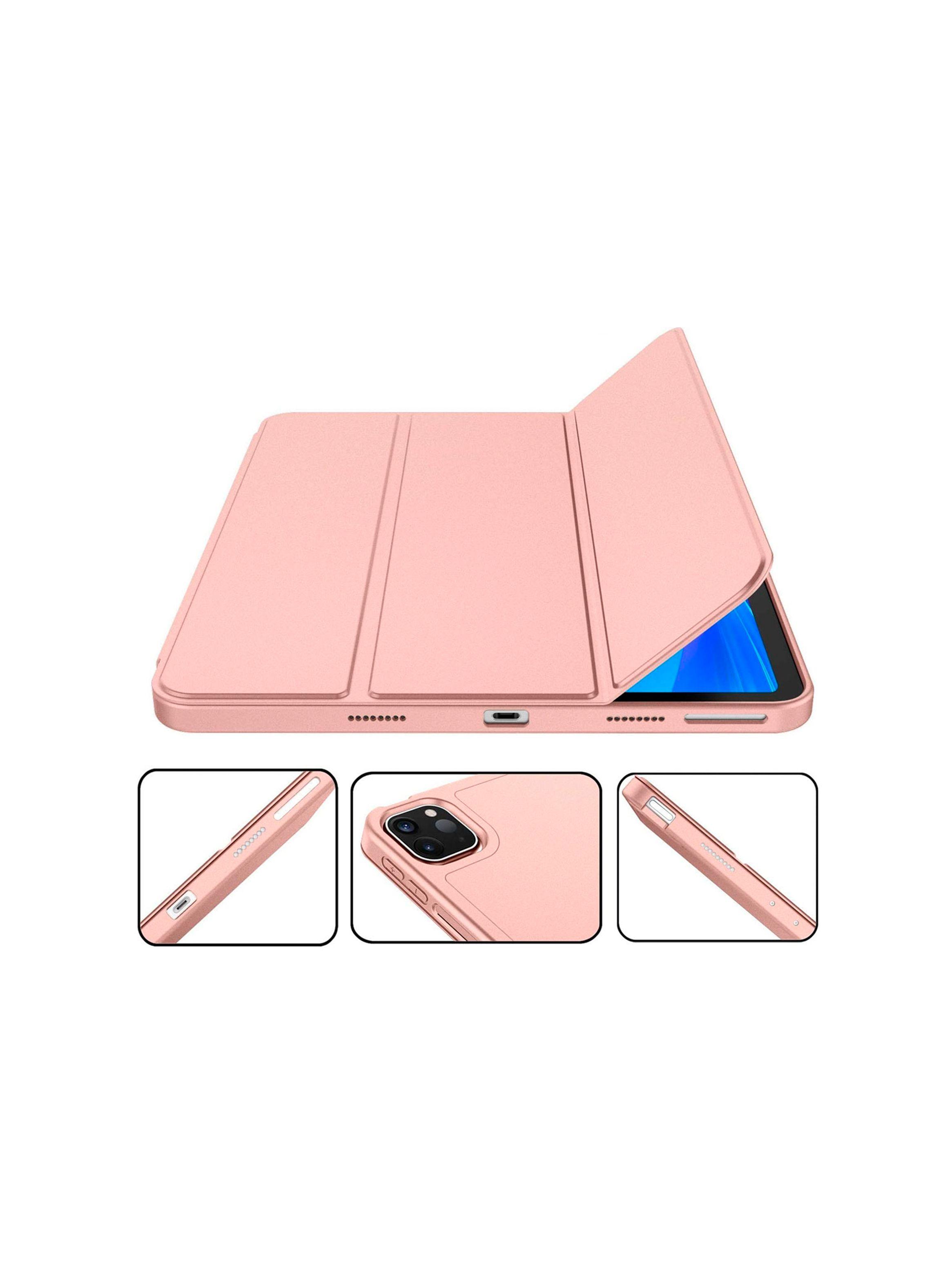 Funda Smart Cover Para iPad 12.9(Pro) Con Ranura Lapiz Gold Rose-1
