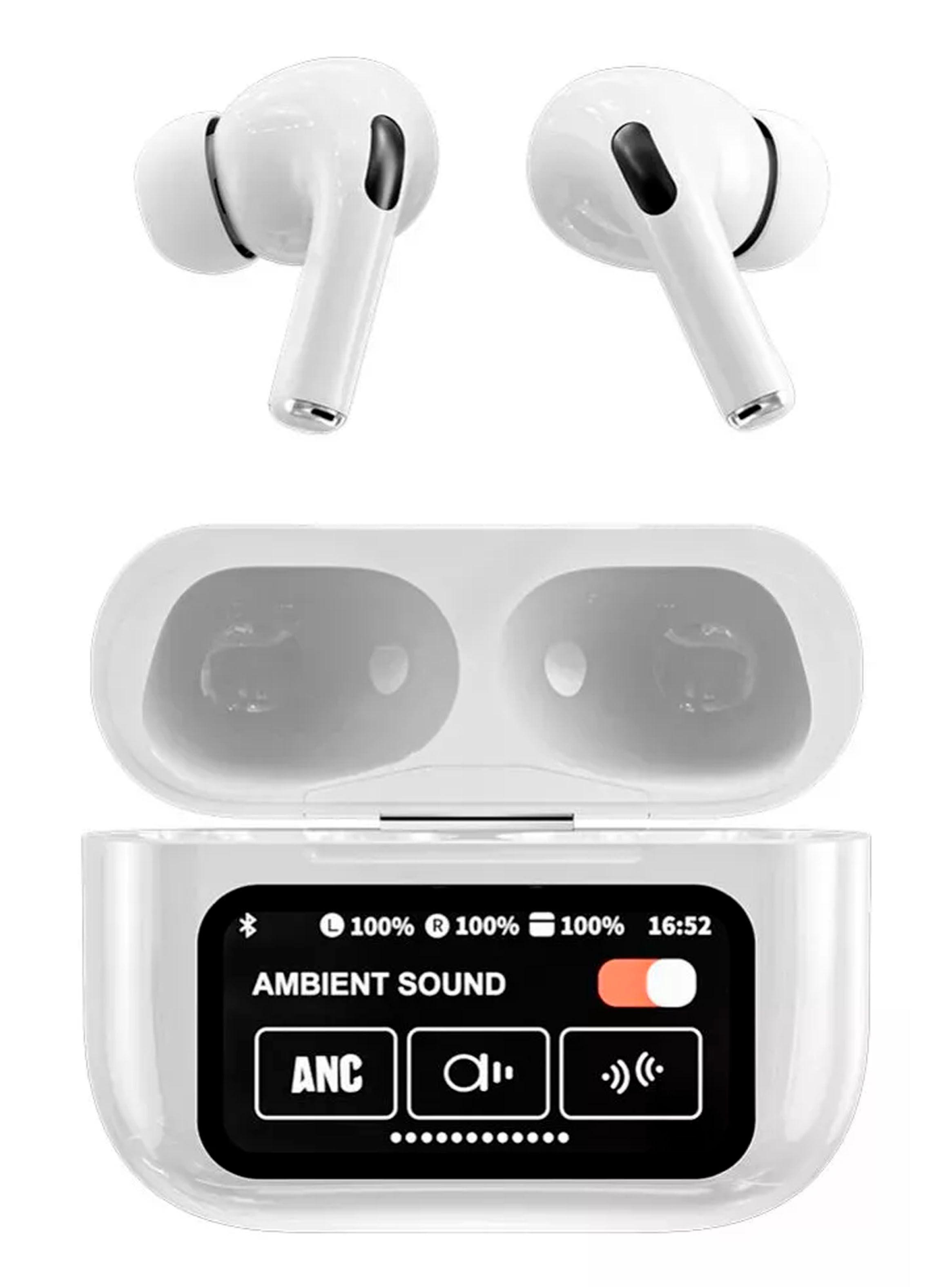 Audifonos Inalámbrico Bluetooth Pantalla Touch Blanco-0