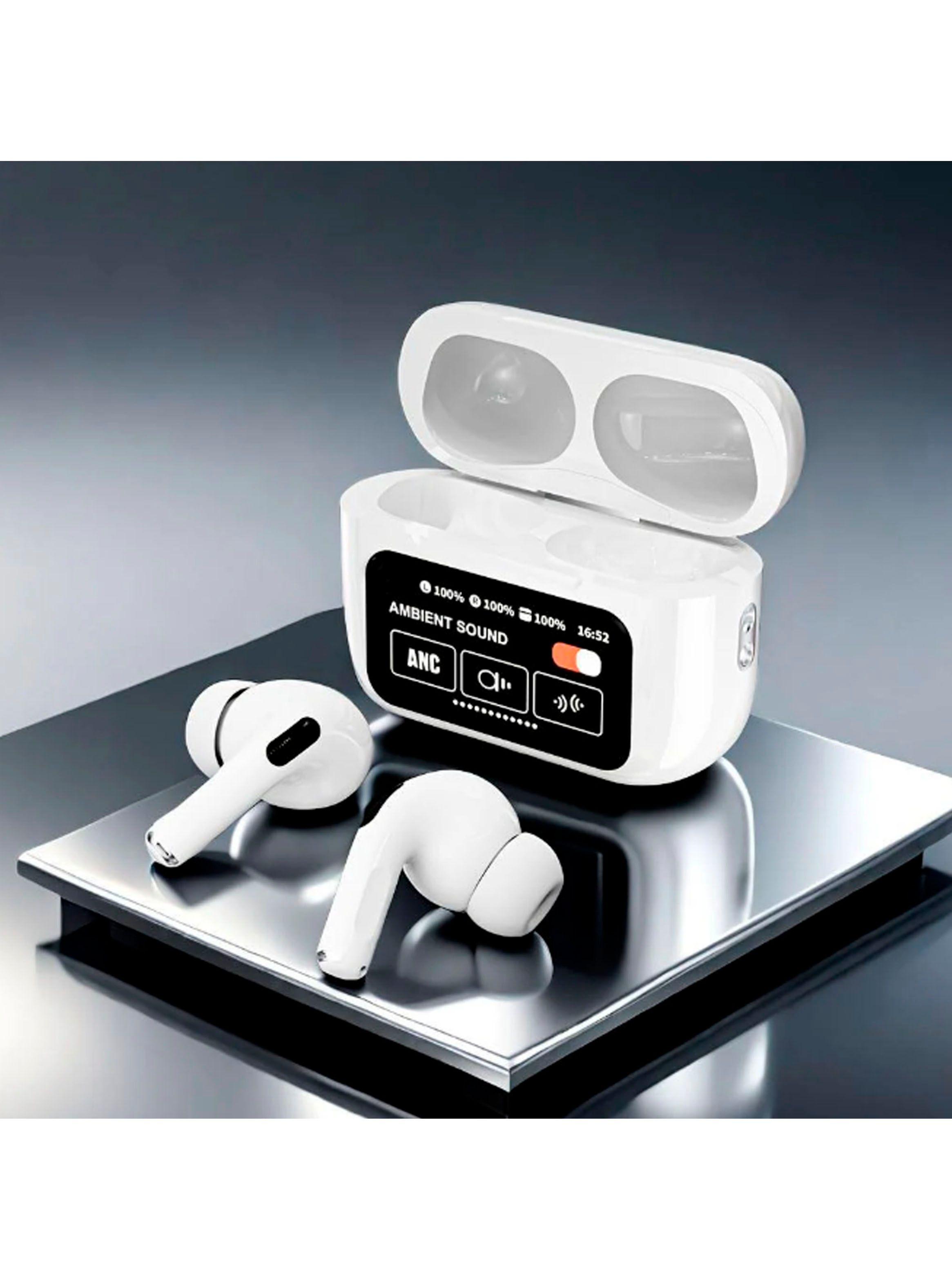 Audifonos Inalámbrico Bluetooth Pantalla Touch Blanco-3