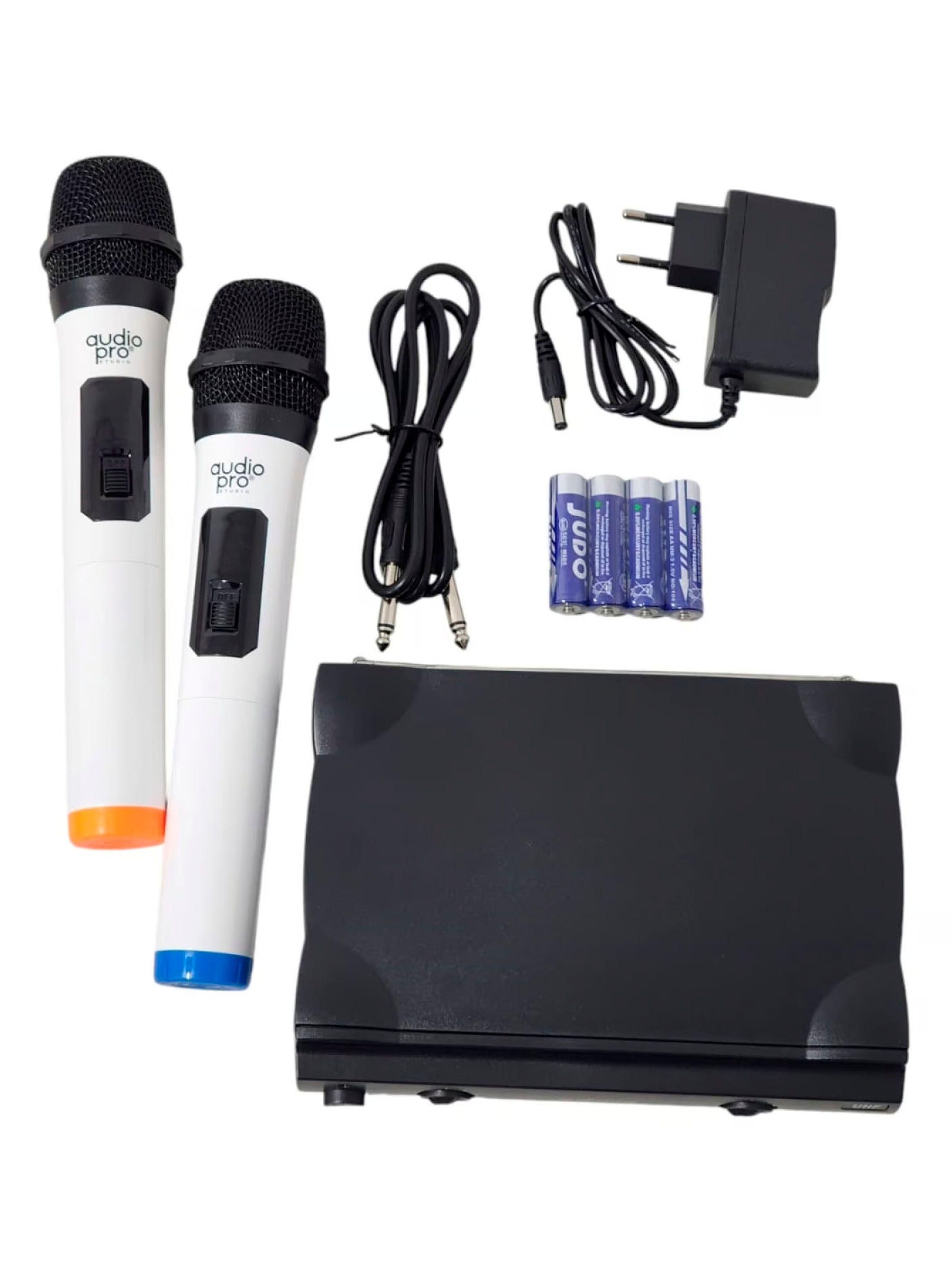 Kit De 2 Micrófonos Inalámbricos Karaoke Audiopro-1