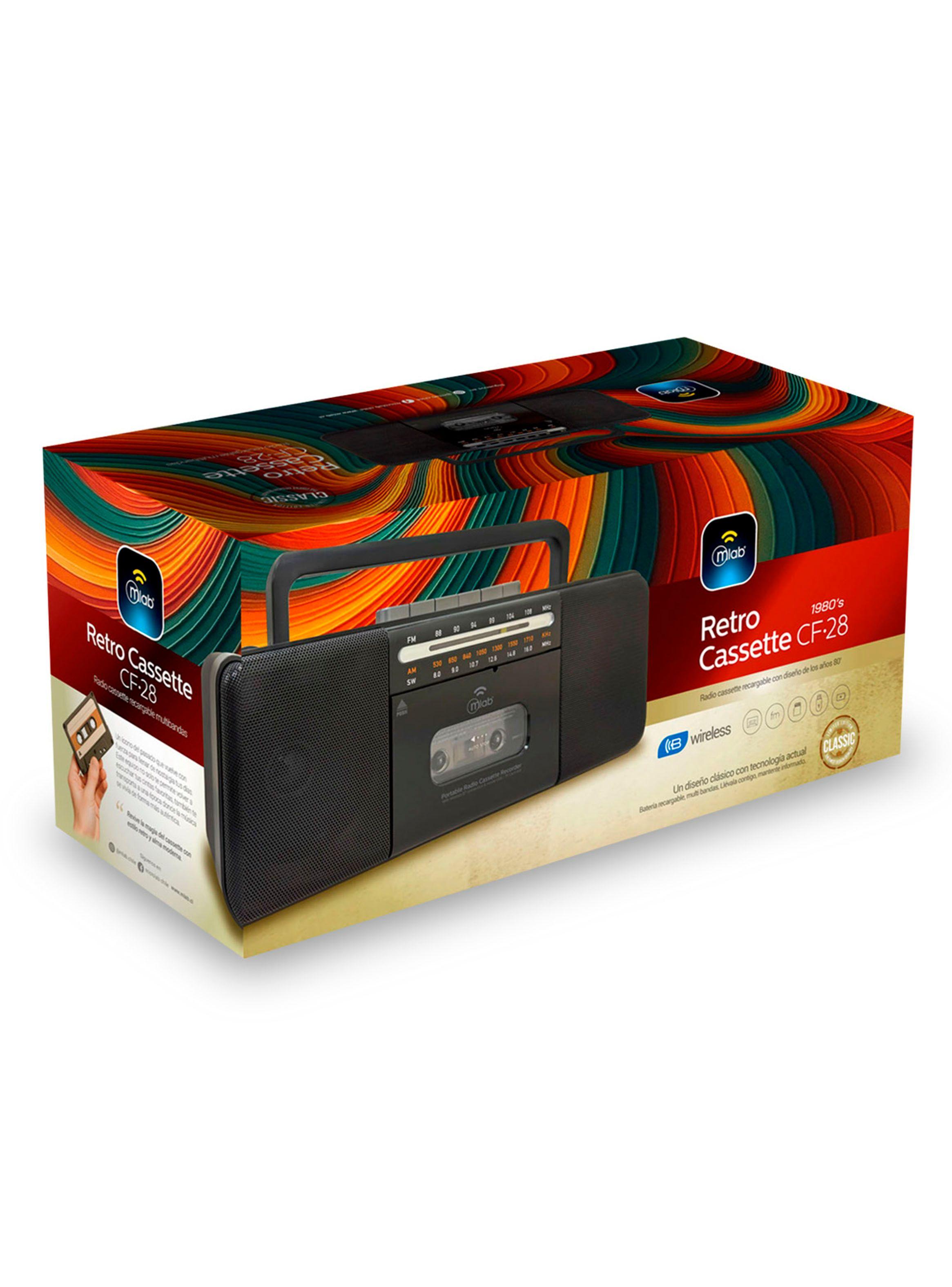 Retro Cassette 1980 Portatil FM-AM Bluetooth Microlab CF-28-4